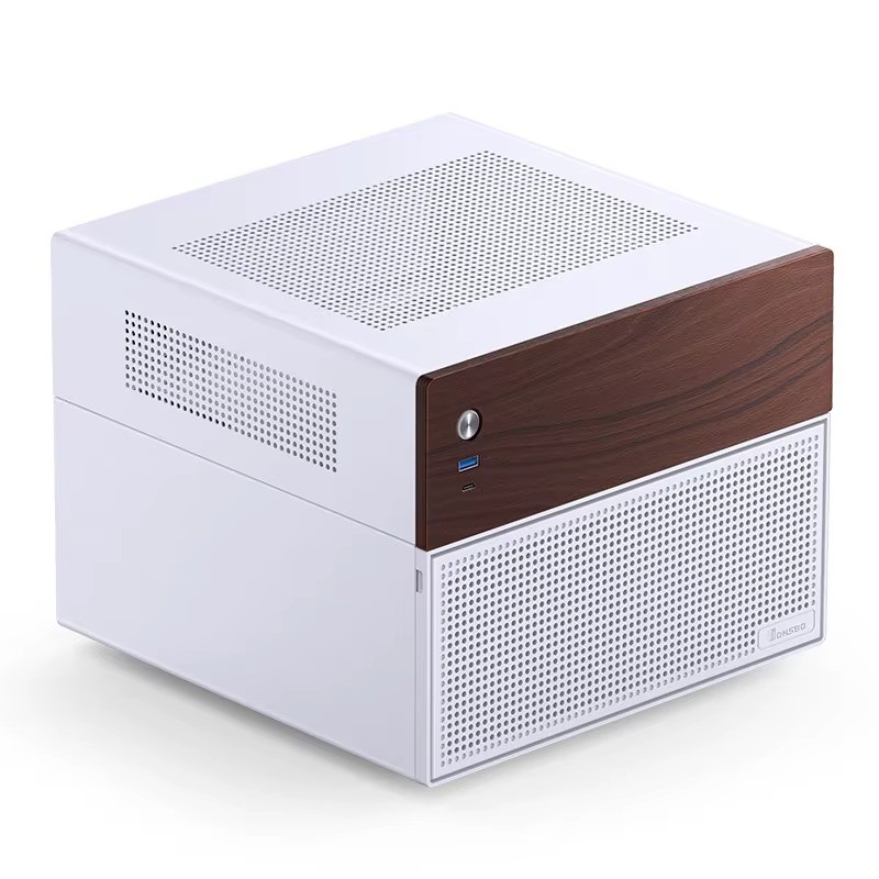 JONSBO N4 Mini NAS PC Case MicroATX 6+2 HDD Bays SFX Walnut Panel