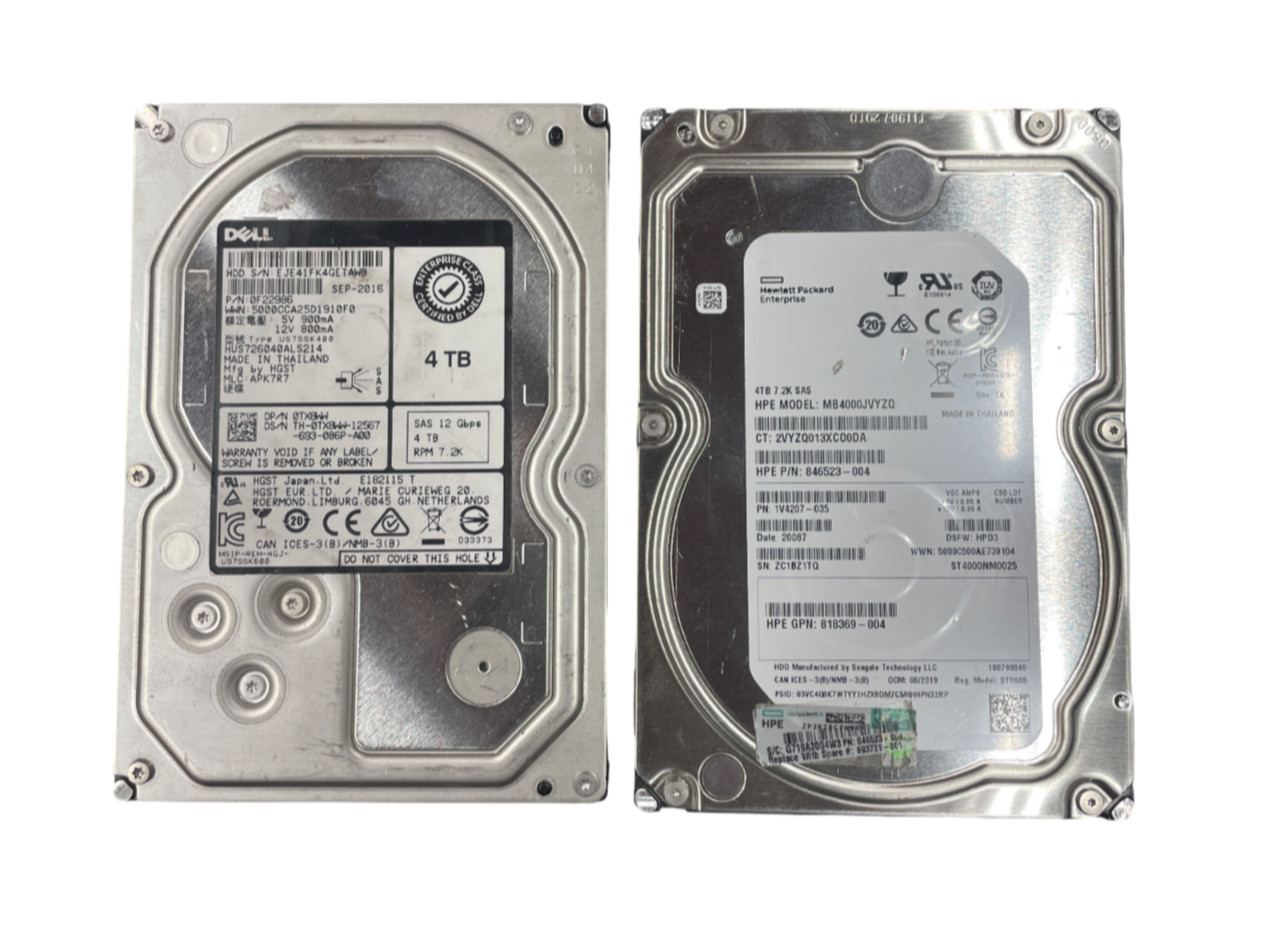 Lot of 2 4TB 2.2K SAS Mix Brand/Model HDD's #21
