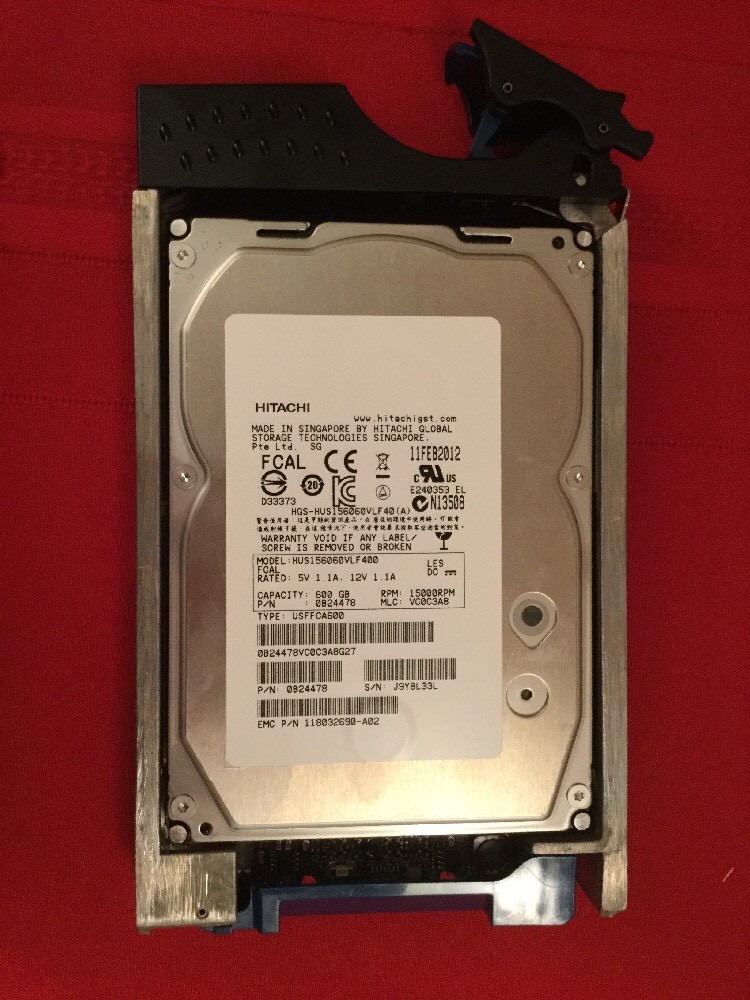 Hitachi 0B24478 600GB 15K 15000 RPM FC Disk Drive 118032690 HUS156060VLF400