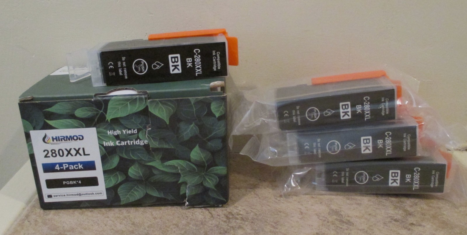 4 Pack of  Black 280 XXL 280XXL Ink Cartridges - NOB