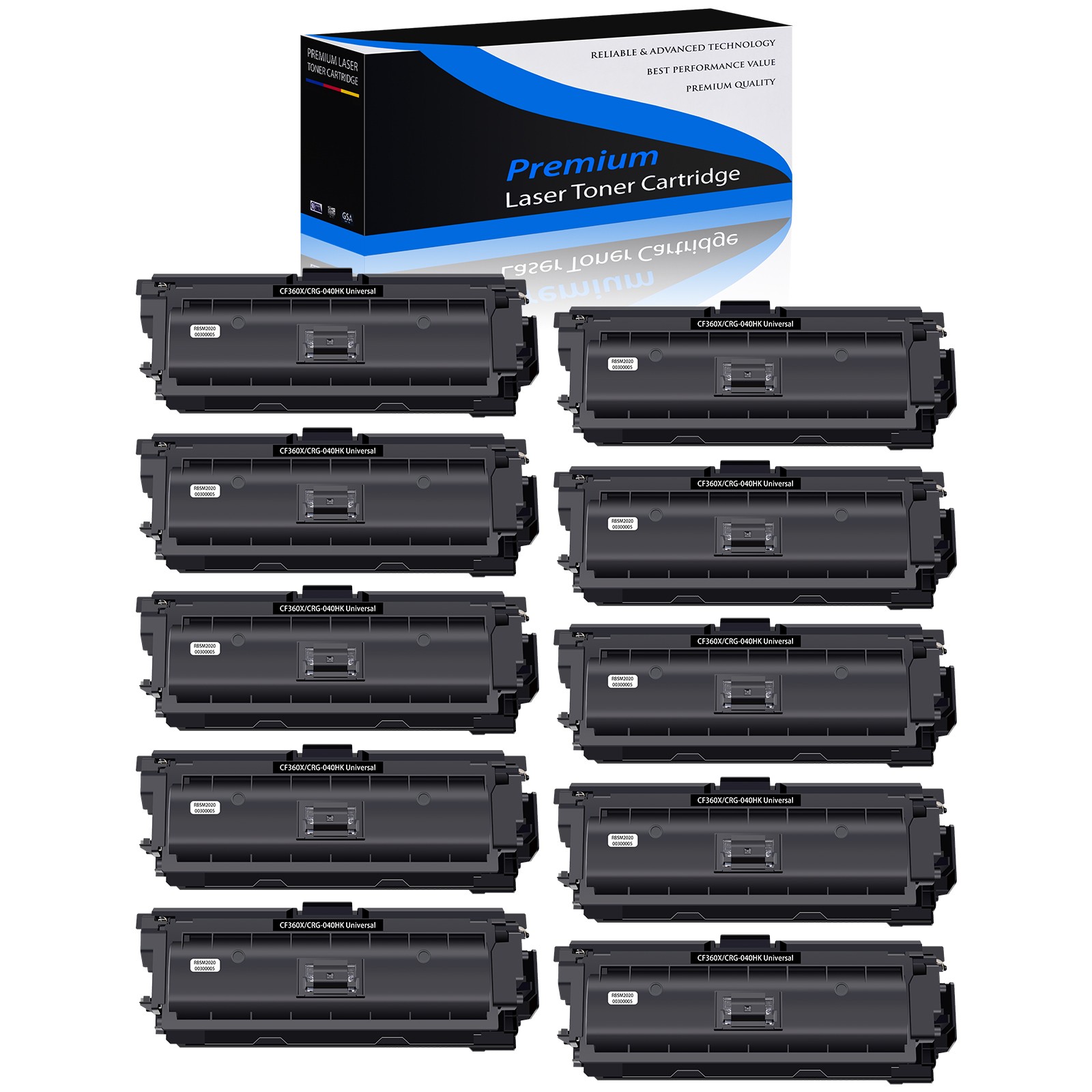 10x CF360X Black Toner Cartridge for HP 508X Color LaserJet Flow MFP M577z M577c