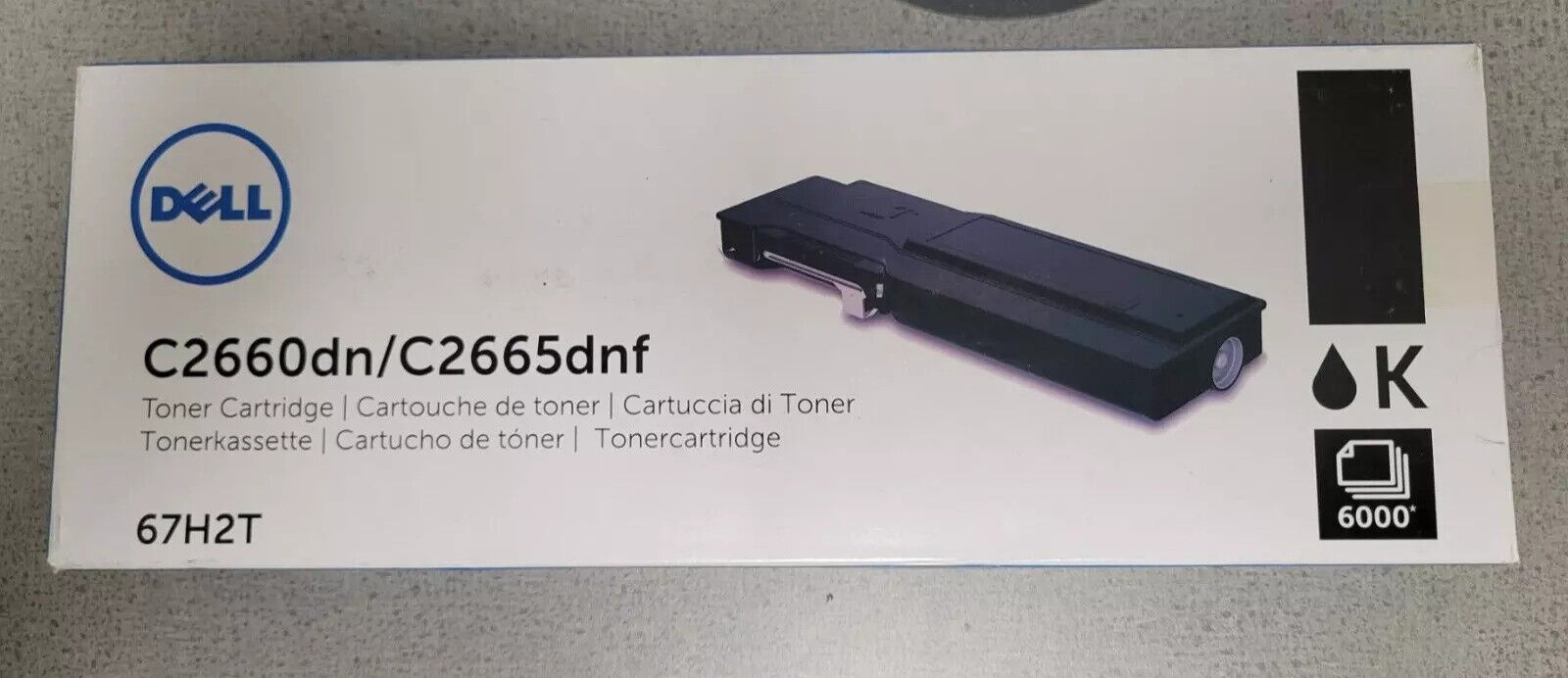 New Genuine Factory Sealed Dell C2660dn & C2665dnf 67H2T Black Toner Cartridge