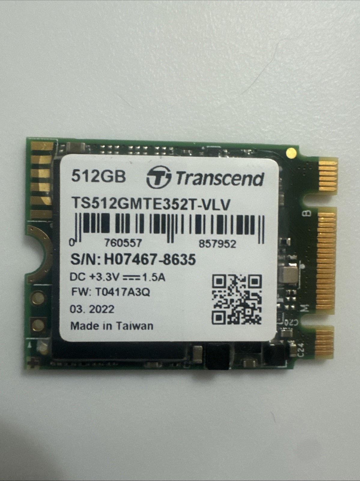 Used Transcend 370T SSD 512GB Internal SSD Drive TS512GMTE370T  For Steam deck .