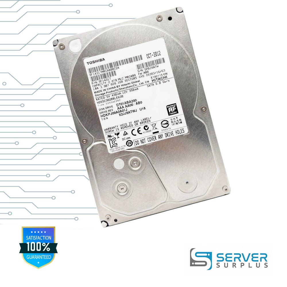 Toshiba 2TB SATA 6Gb/s 512e 3.5 in Enterprise HDD | DT01ABA200