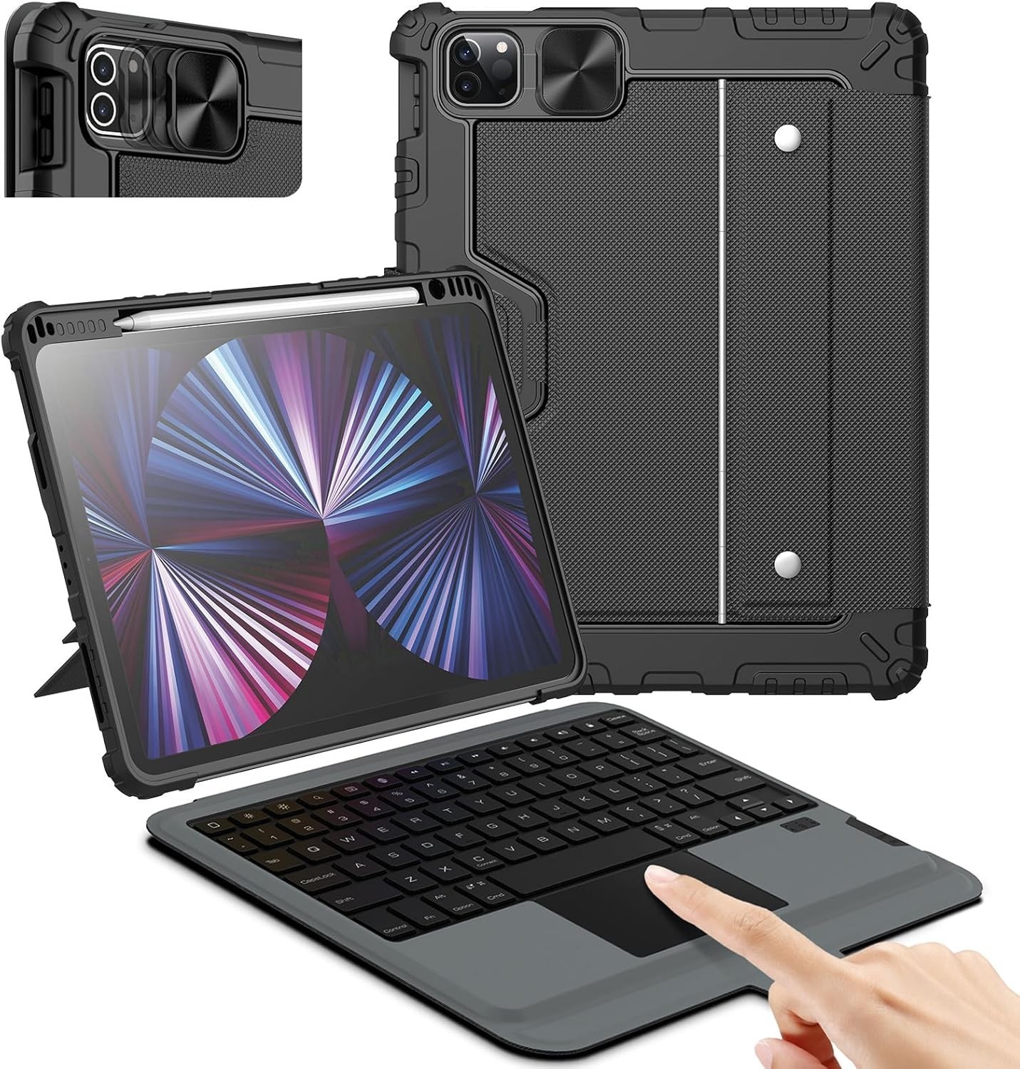 Keyboard Case for iPad Pro 11 iPad Air 4th 5th Gen Nillkin Trackpad Cover Black
