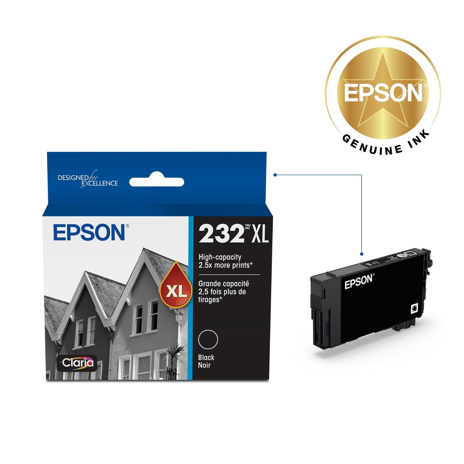 Epson 232XL T232XL120-S Black Ink Cartridge 385 Pages Genuine 