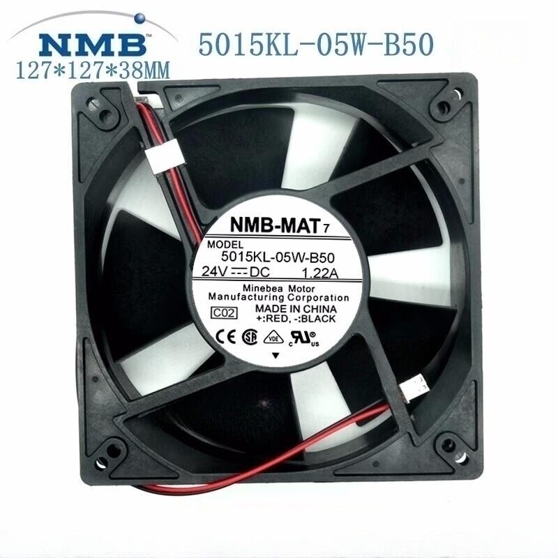 NMB-MAT 5015KL-05W-B50 Server Square Fan DC 24V 1.22A 127*127*38mm 2-wire