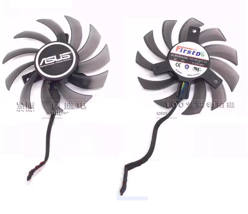 12V 0.35A Graphics Card Fan 4 Wire Temperature Control For Firstd FD7010H12S