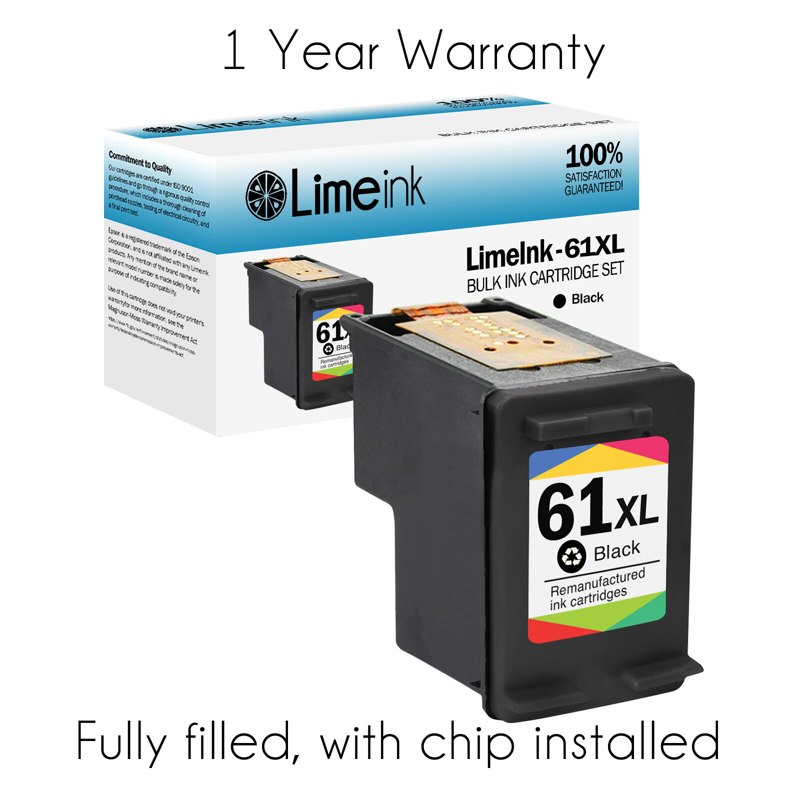 61XL Ink Cartridges for HP Envy 4500 4502 5530 Officejet 4630 Deskjet 2622 2540