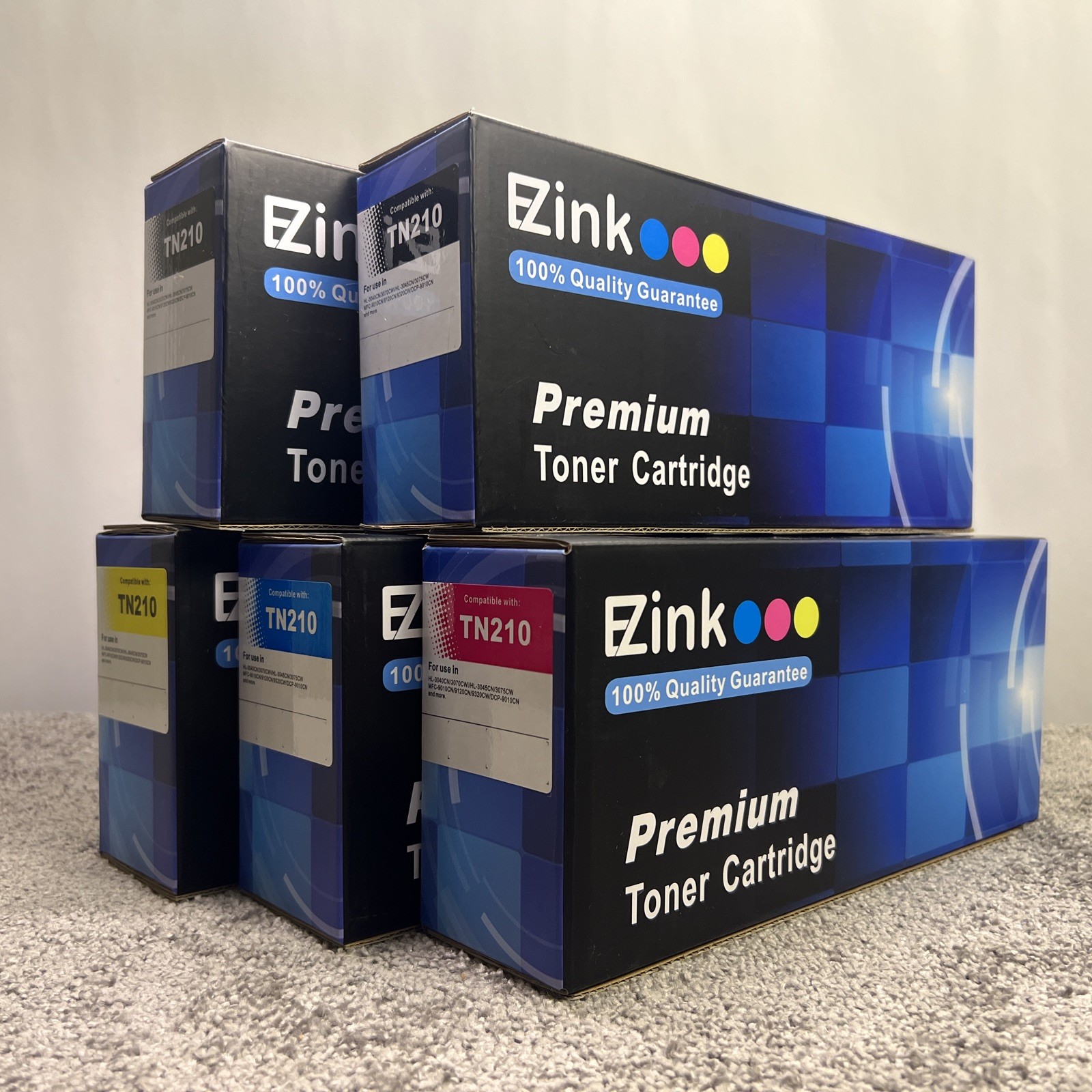 EZInk Premium Toner Cartridge TN210 Five-Pack Multi Color Sealed in Open Box