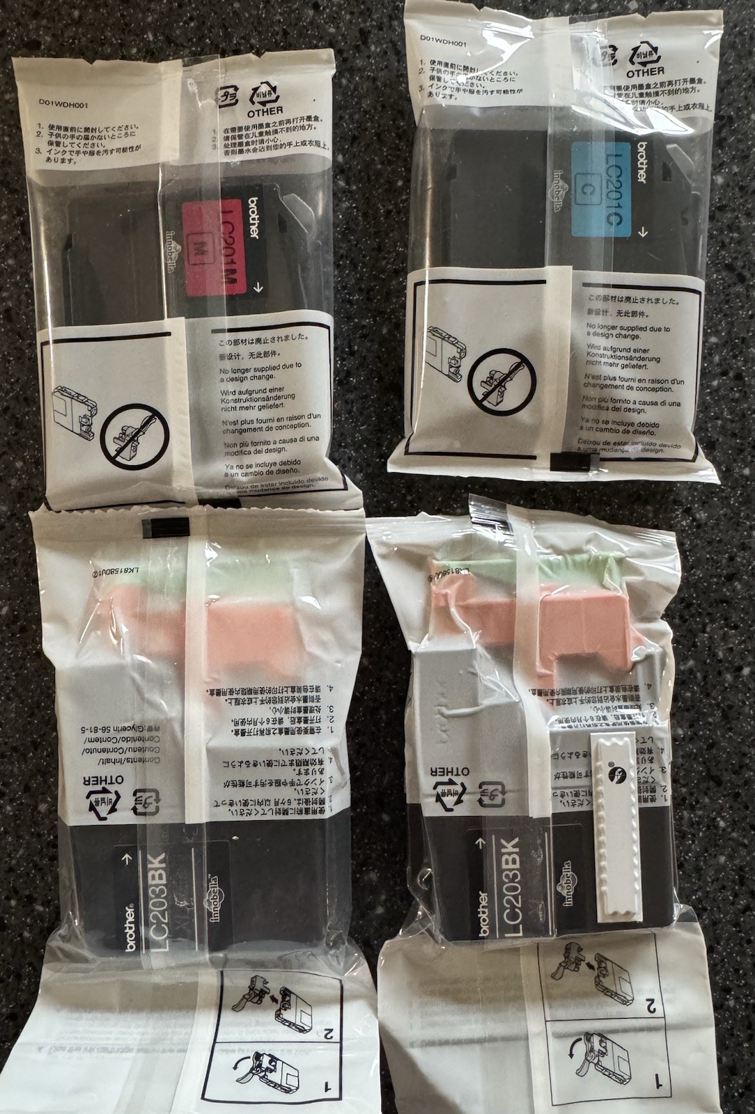 Brother Ink Cartridges (Cyan, Magenta, Black (2), No Yellow)