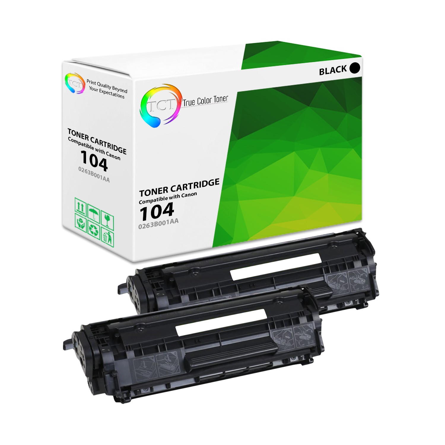 TCT 2 Black 104 Toner Cartridges For Canon FX9 FX10 Imageclass D420 MF4150 MF