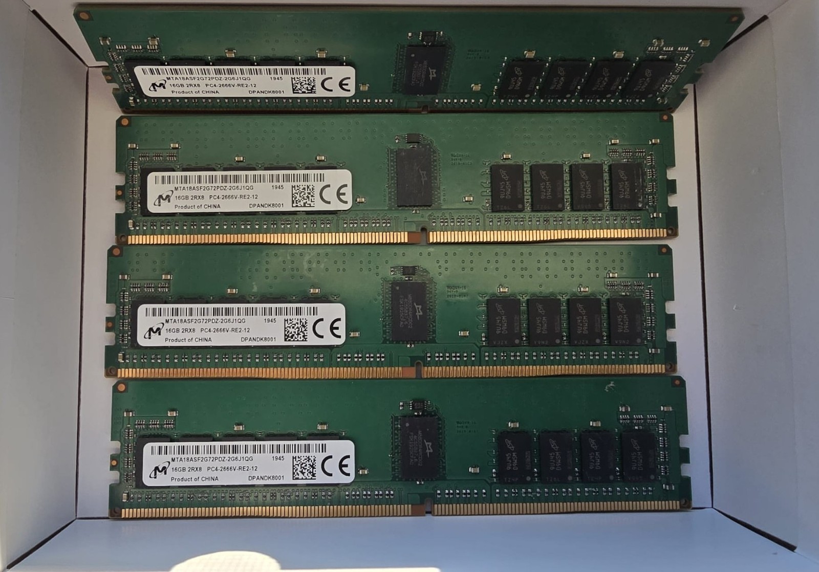 Micron 16GB 2Rx8 PC4-2666V  MTA18ASF2G72PDZ-2G6J1QG 16GB 2RX8 PC4-2666V-RE2-12