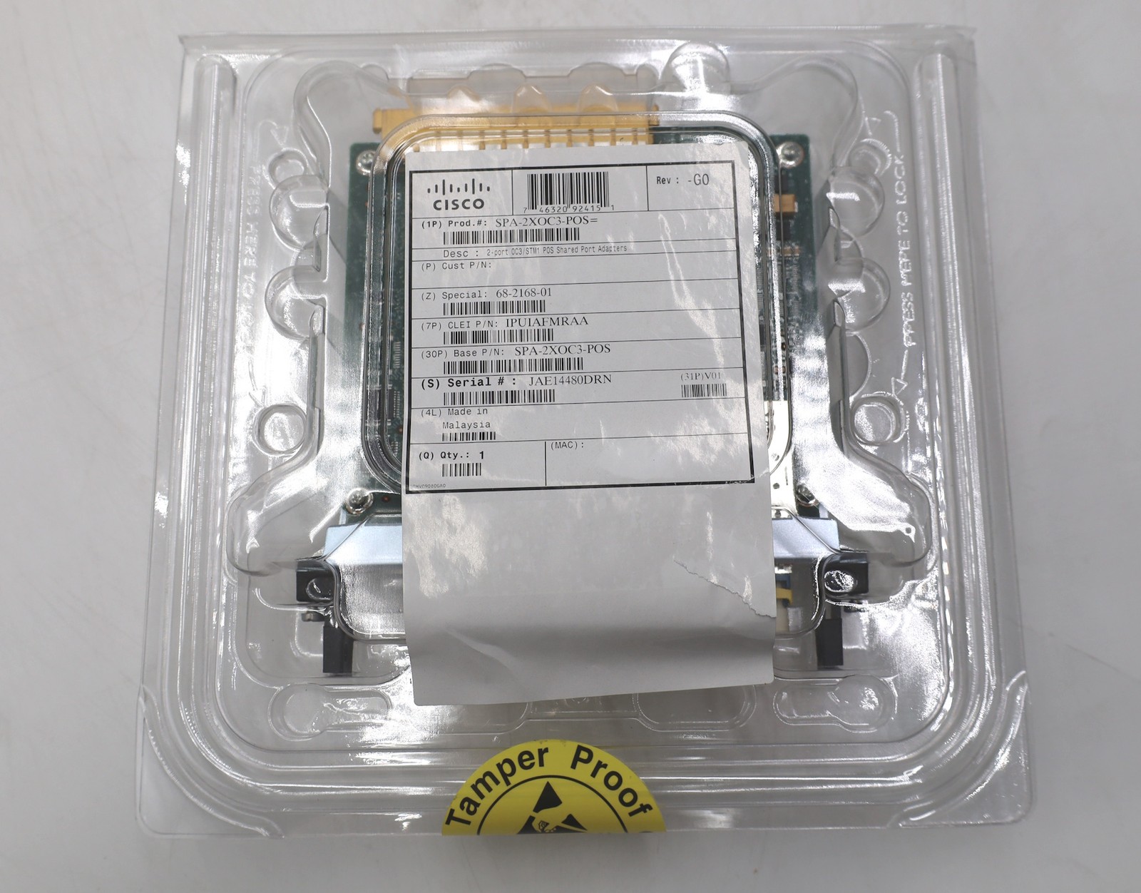 Cisco SPA-2X0C3-POS V01 Shared Port Adapter Module *NEW*