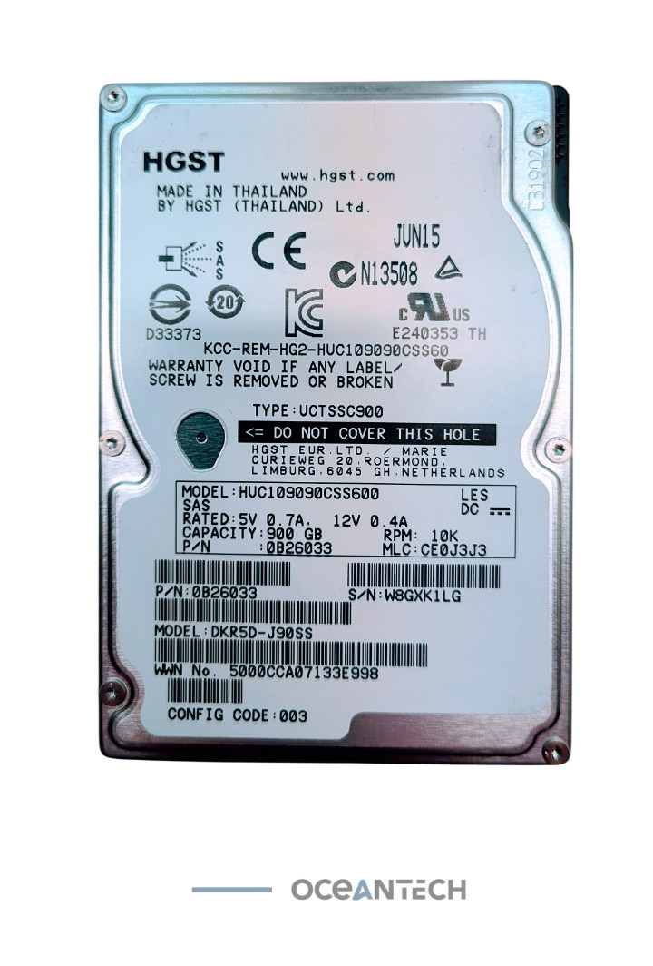 HGST HUC109090CSS60 0B26033 2.5" 900GB SAS 6GB/S 10000 RPM HDD