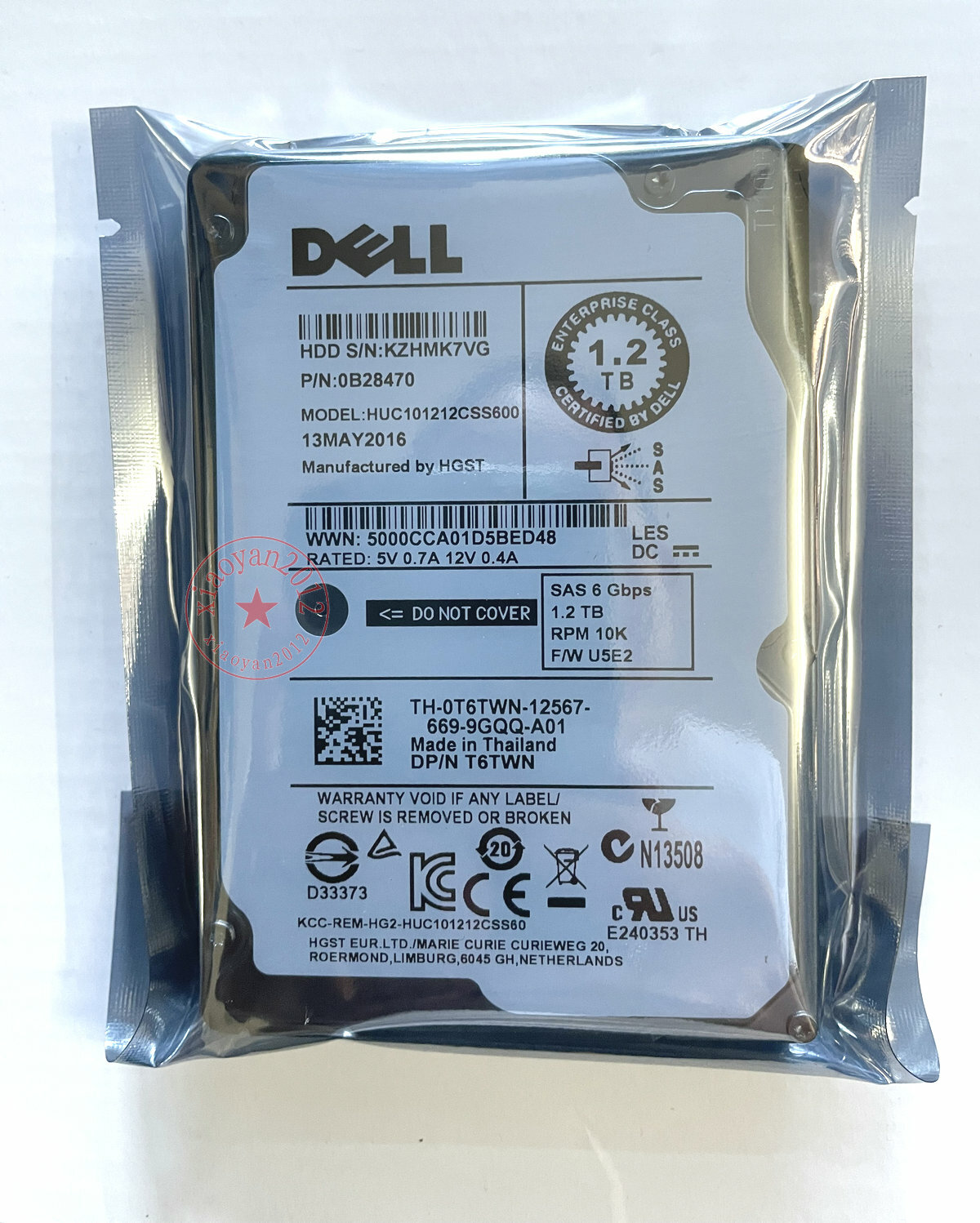 FOR Dell 1.2TB 6G 10K 2.5" SAS 0T6TWN T6TWN HUC101212CSS600 HDD HARD DRIVE