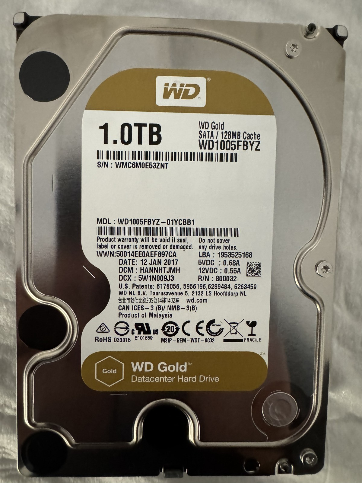 Western Digital WD1005FBYZ-01YCBB1 7200rpm 128MB 3.5 SATA HDD