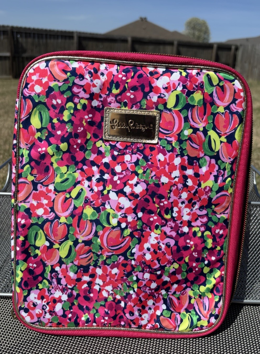 Lilly Pulitzer Wild Confetti Zippered Agenda Folio Laptop Organizer Pink Floral
