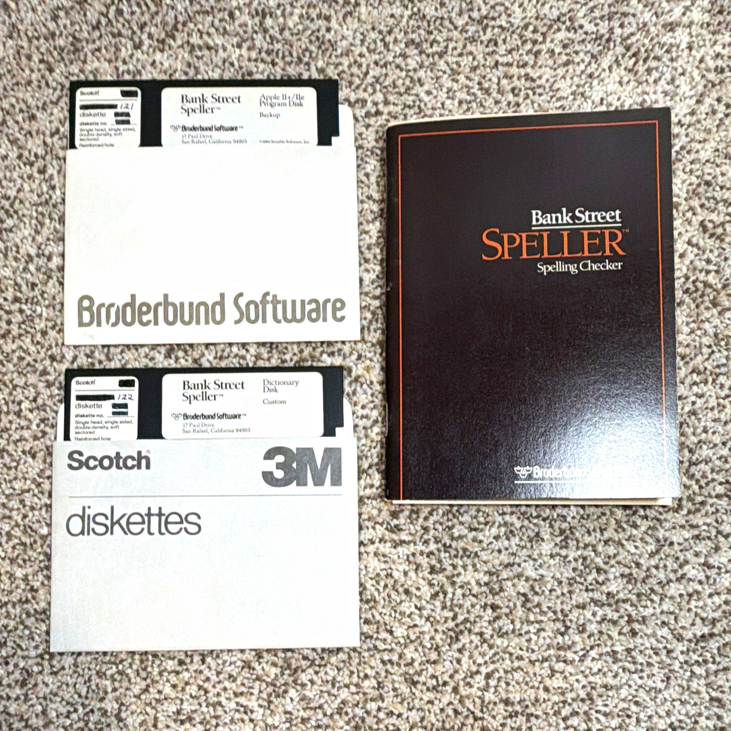 Broderbund Bank Street Speller Spelling Checker Apple II+/IIe 5.25" Disks+Manual