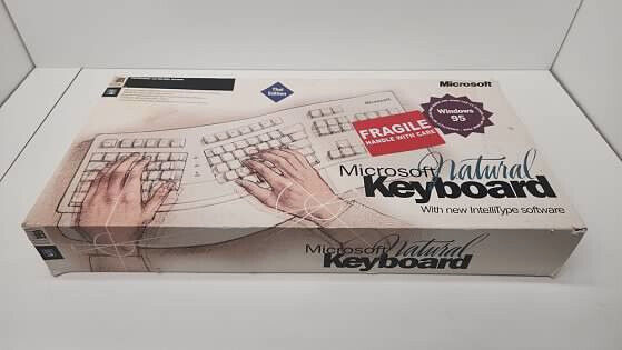 RARE Vintage 1995 Thai Edition Microsoft Natural Keyboard Windows MS-Dos Systems