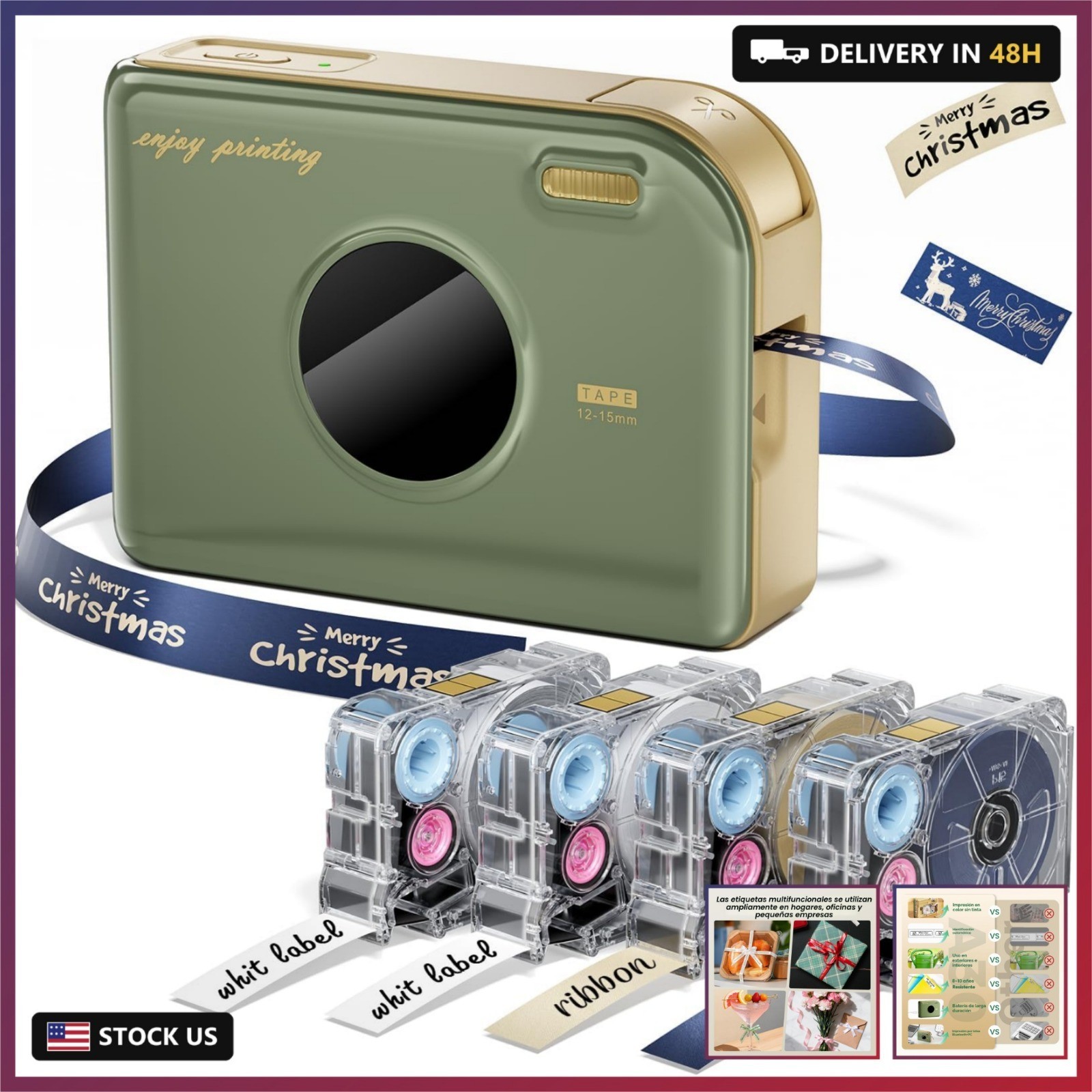 Ribbon Label Printer, A30 Bluetooth Wireless Portable Label Maker