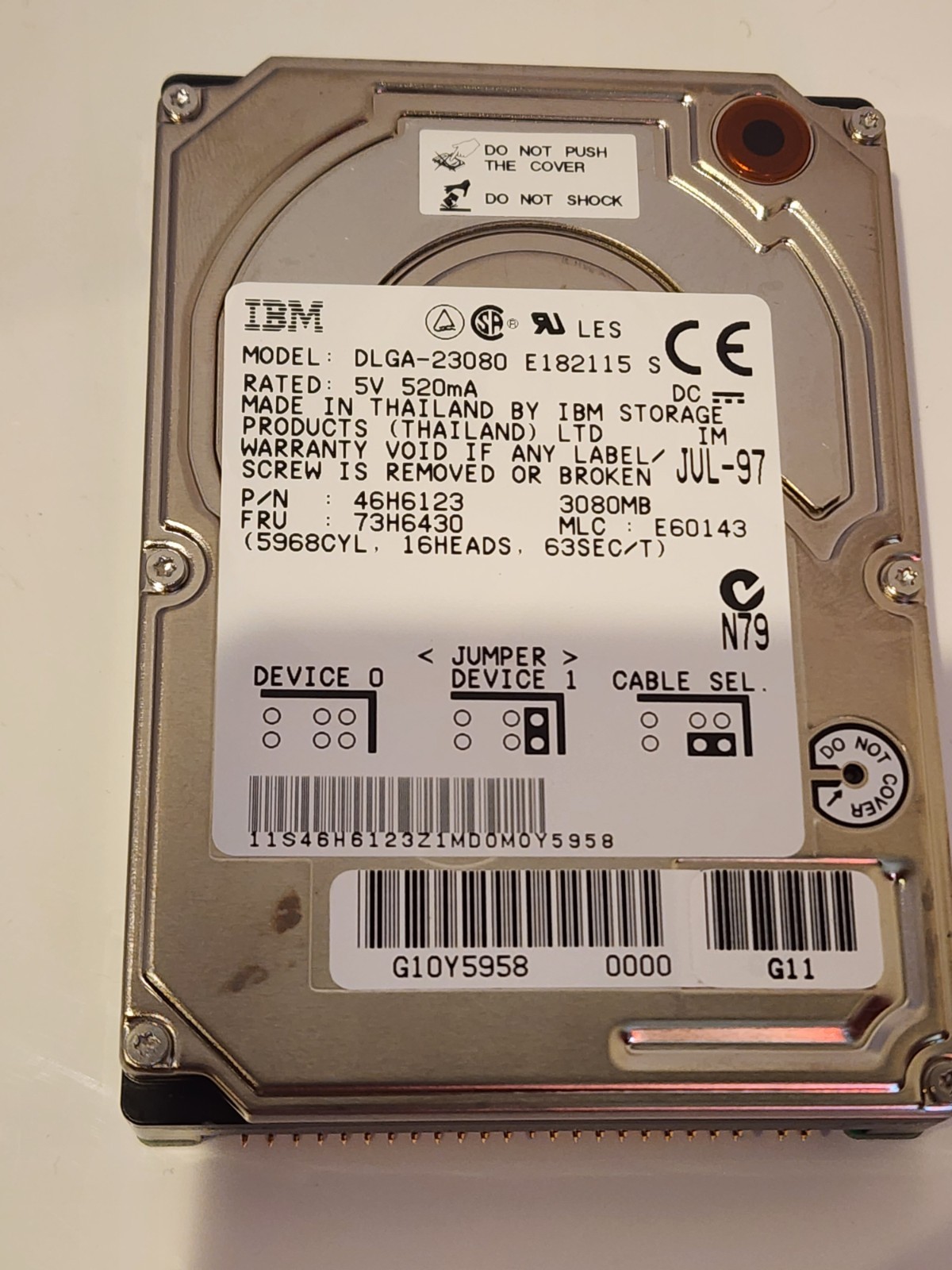 IBM 3Gb DLGA-23080 17mm 2.5in IDE Hard Drive 46H6123 New, Never Been Used