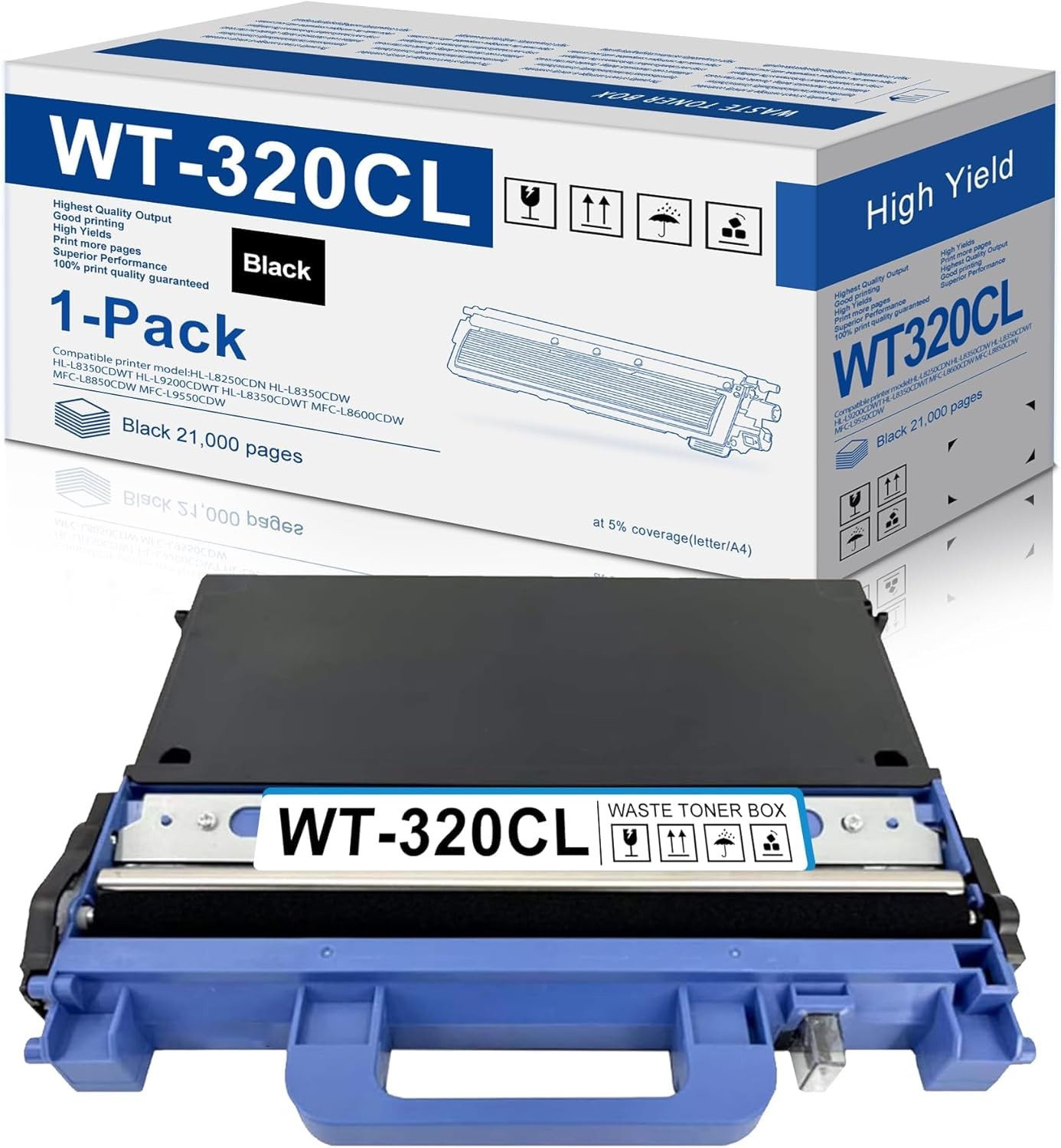 1-Pack Black WT320CL WT-320CL Waste Toner Box MFC-L8900CDW for Brother WT 320...