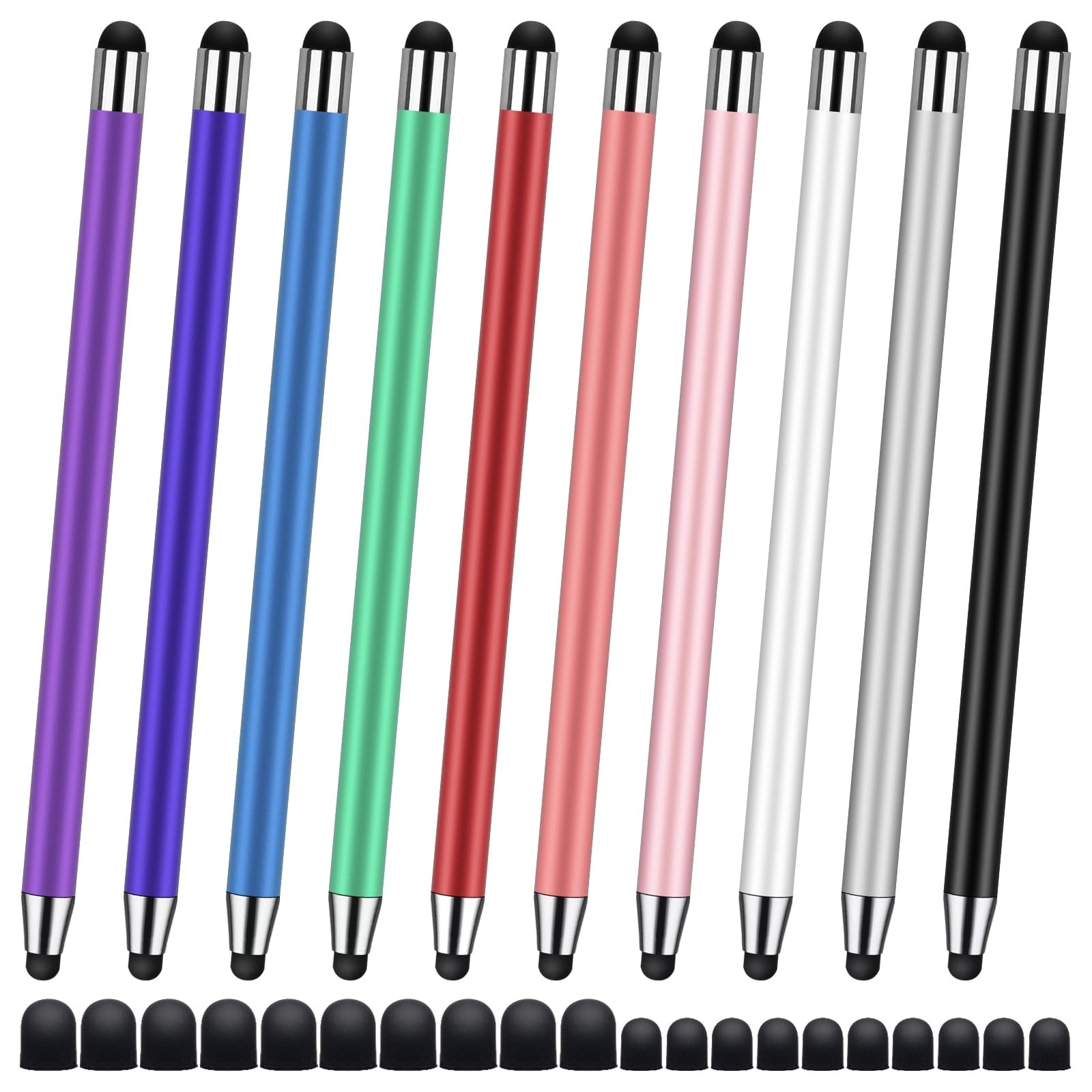 10Pack Stylus Pen,Stylus Pens for Touchscreen, 2-in-1High Precision 10 Colors 