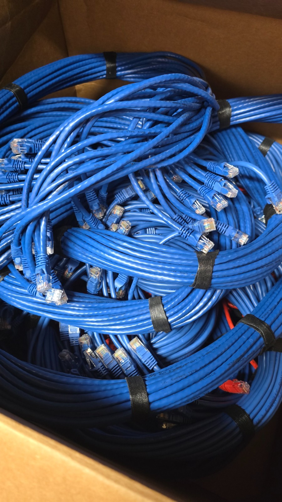 (22) Monoprice Blue CAT5E Snagless Ethernet Patch Cables 15ft Lot Networking Bun