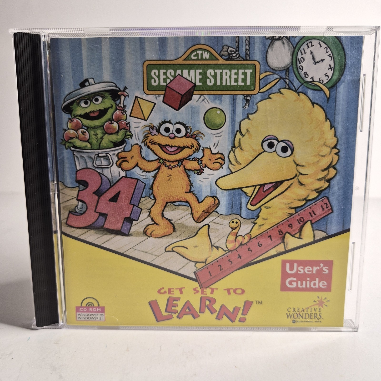 Vintage 1996 Sesame Street Get Set To Learn PC CD-ROM Creative Wonders Big Bird
