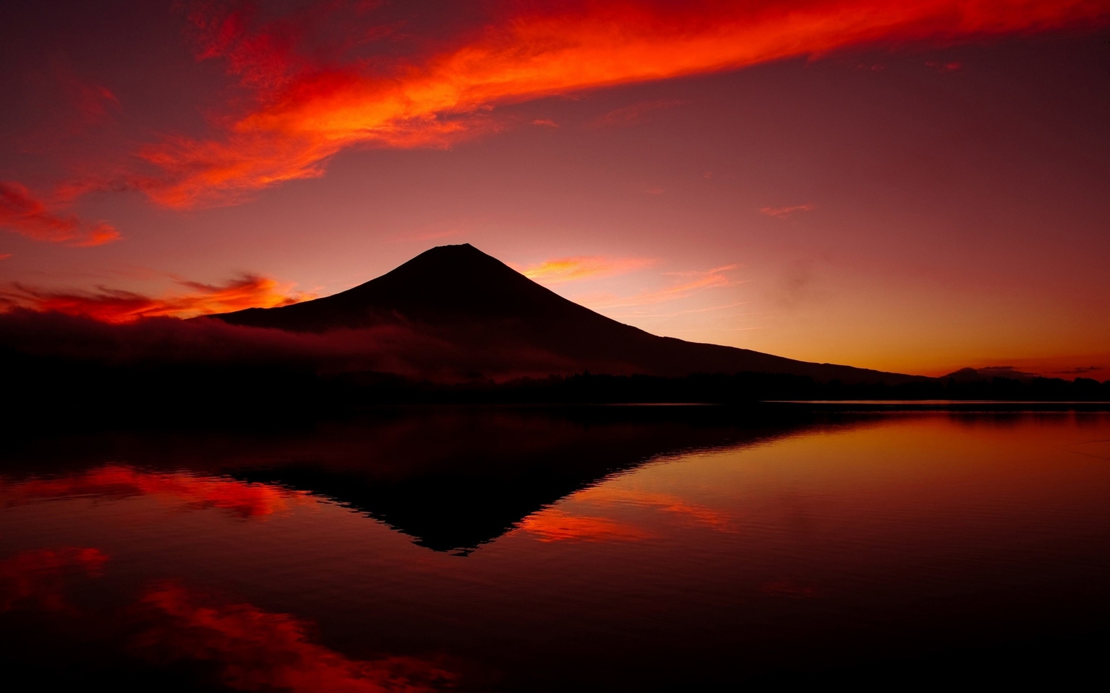 Landscape mount fuji volcano japan mountains lake Custom Gaming Mat Desk
