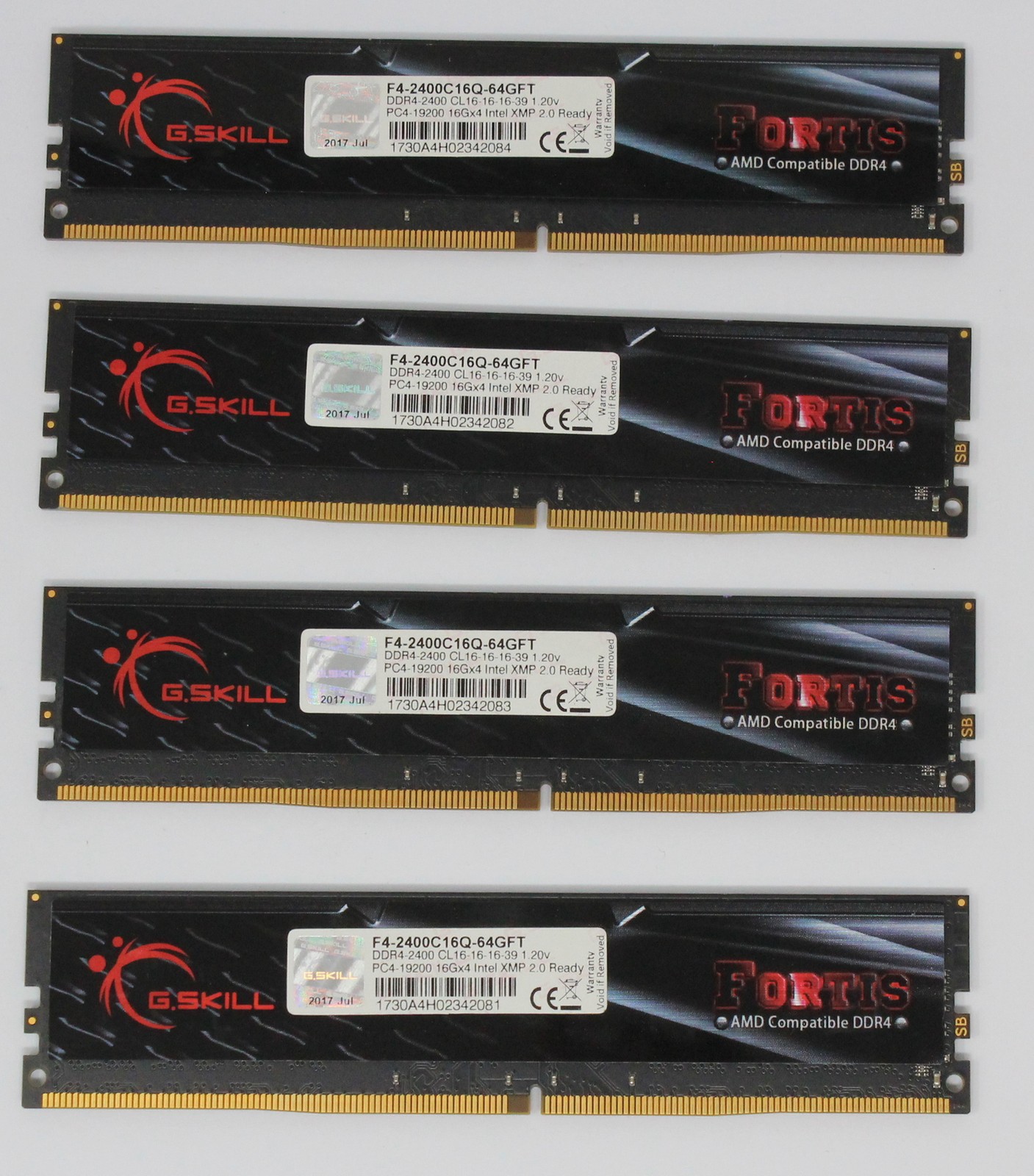G.Skill Fortis 64GB (4x16GB) F4-2400C16Q-64GFT PC4-19200 DDR4-2400 RAM (#32860)