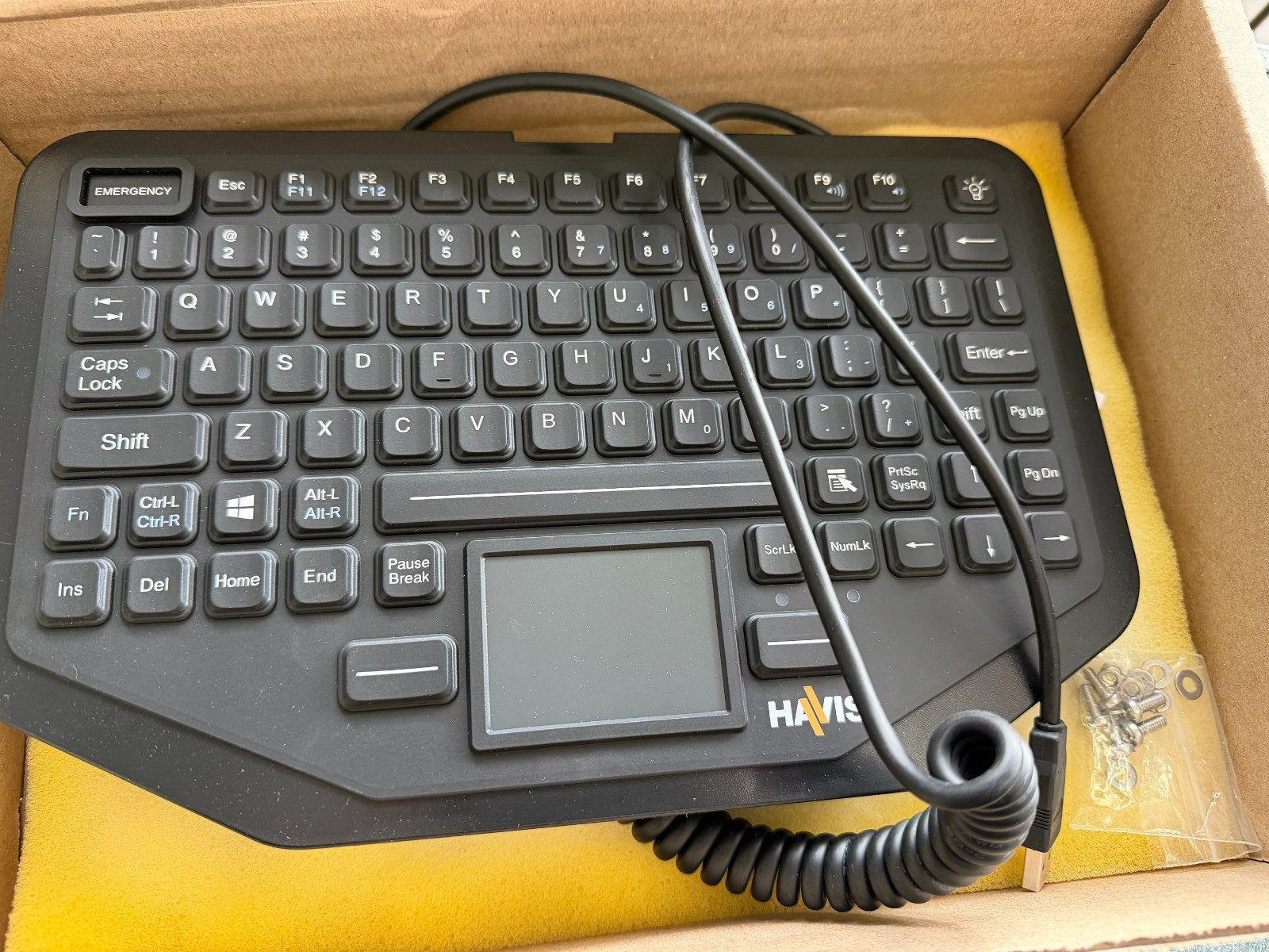 Havis Kb-108 Rugged Backlit Keyboard With Integrated Touch Pad