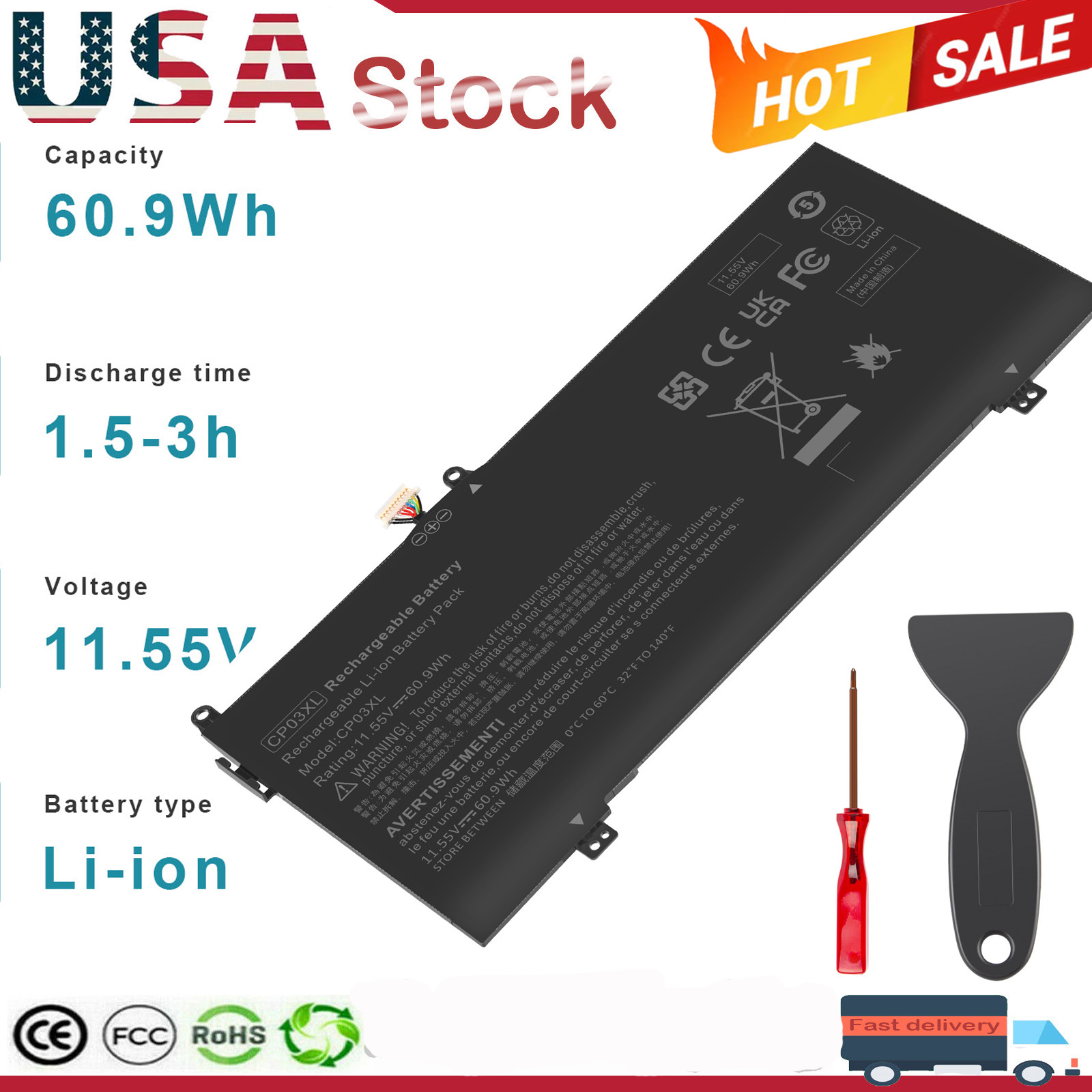 CP03XL Battery for HP Spectre x360 13-ae000 13-ae011dx 929066-421 HSTNN-LB8E