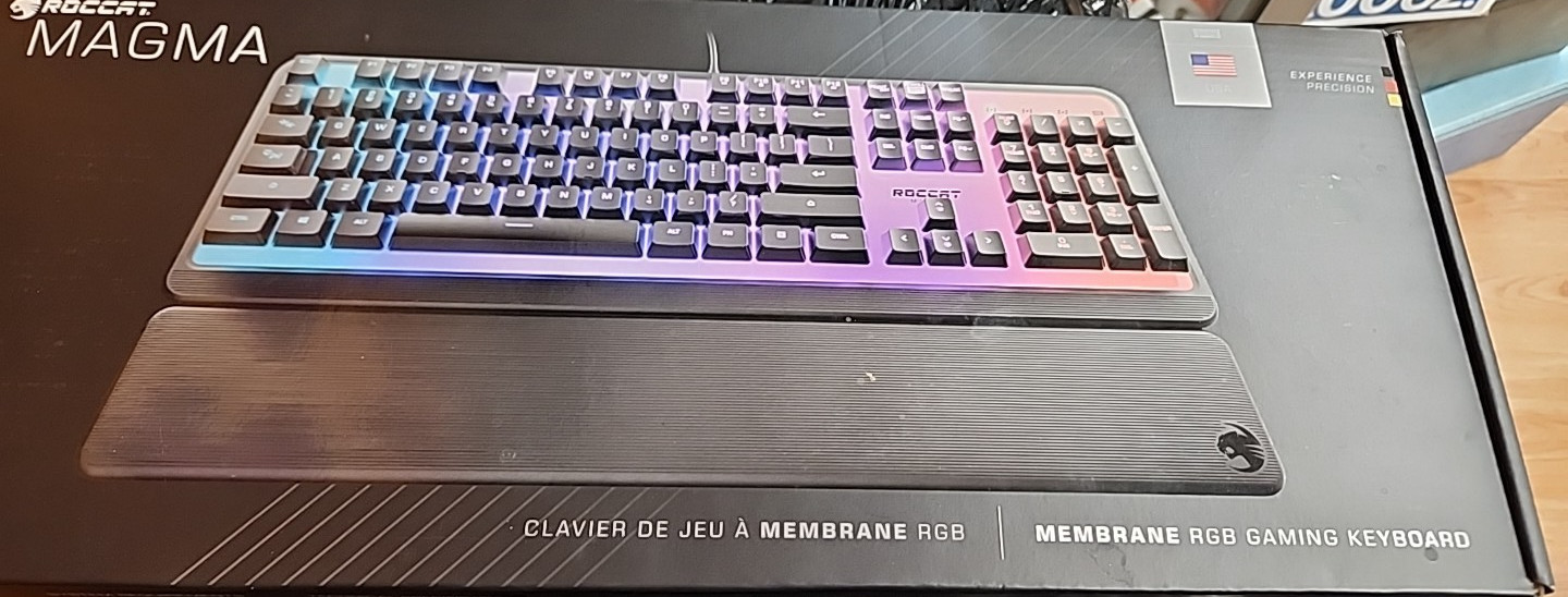 ROCCAT Magma Wired Silent Membrane Gaming Keyboard 5 Zone/ 10 LED AIMO RGB Black
