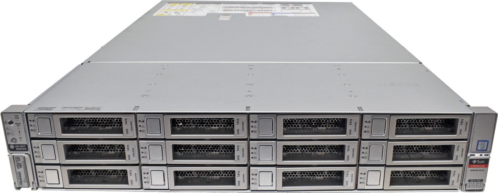 Sun Oracle X8-2L Rack Server no CPU no PC4 RAM 2x HS 12x LFF 3.5" SAS9361-16i
