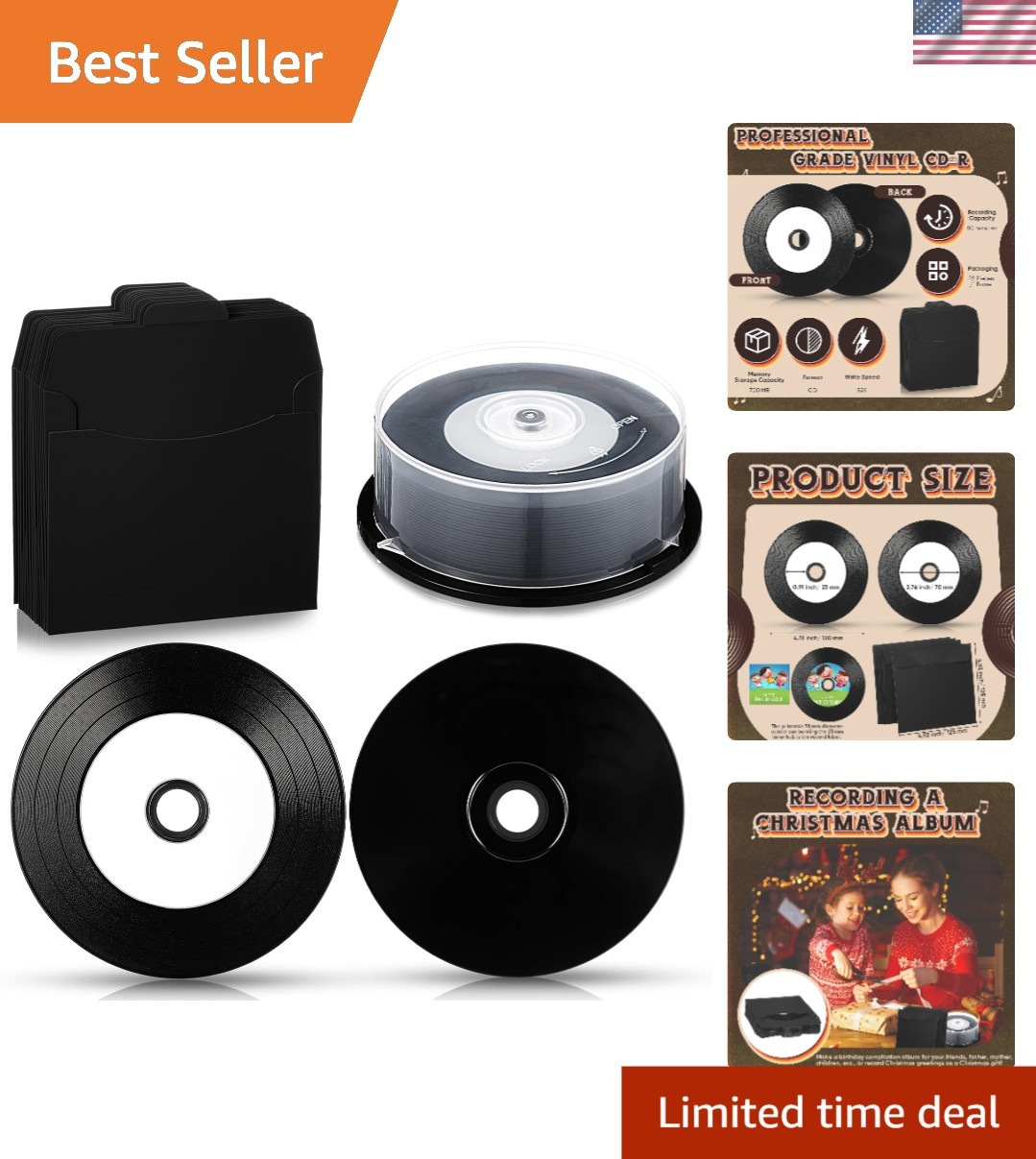 Charming 25 Pack Blank Discs 700MB with Kraft Paper Bags - Organize in Style