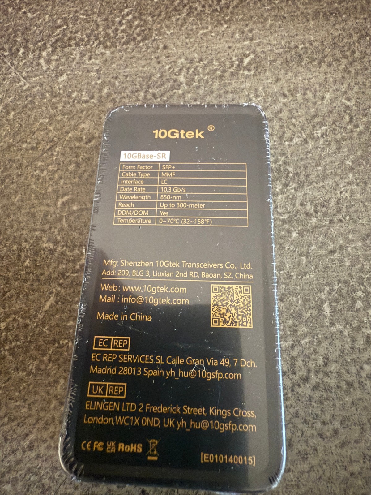 10Gtek 10GBase-SR SFP+ LC Transceiver, 10G 850nm Multimode SFP Module, up to 300