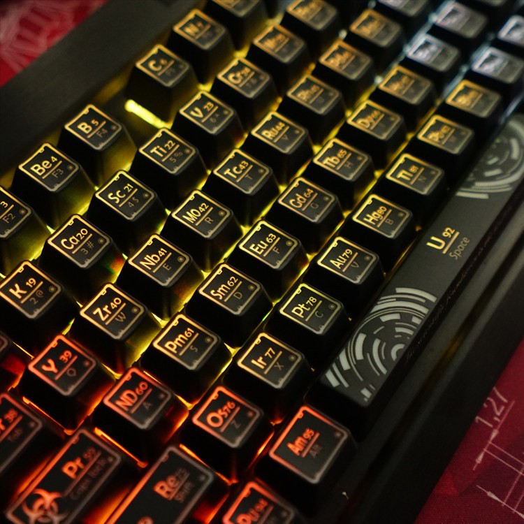 Custom Transparent Keycaps for the Periodic Table of Elements  Full Set of 104
