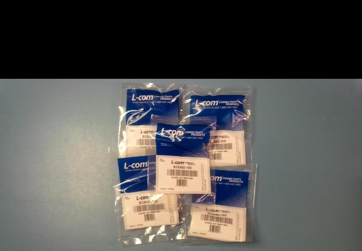 LOT OF (5) NEW L-COM EC535D-10X Modular 10Base-T Crossover ADP (8x4)M / (8x4)KF 