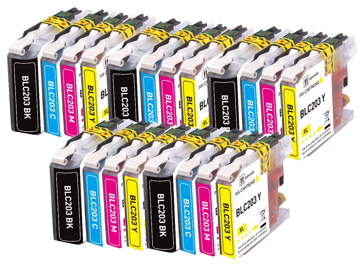 20 PK Quality Ink Set w/ Chip fits Brother LC201 LC203 MFC J460DW J480DW J485DW