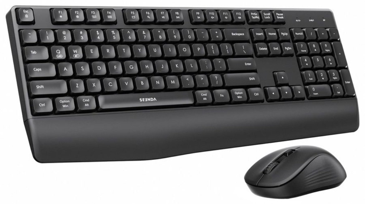 Bluetooth Wireless Keyboard & Mouse Combo, COE200 2.4G + PC/Laptop/Mac Full Size