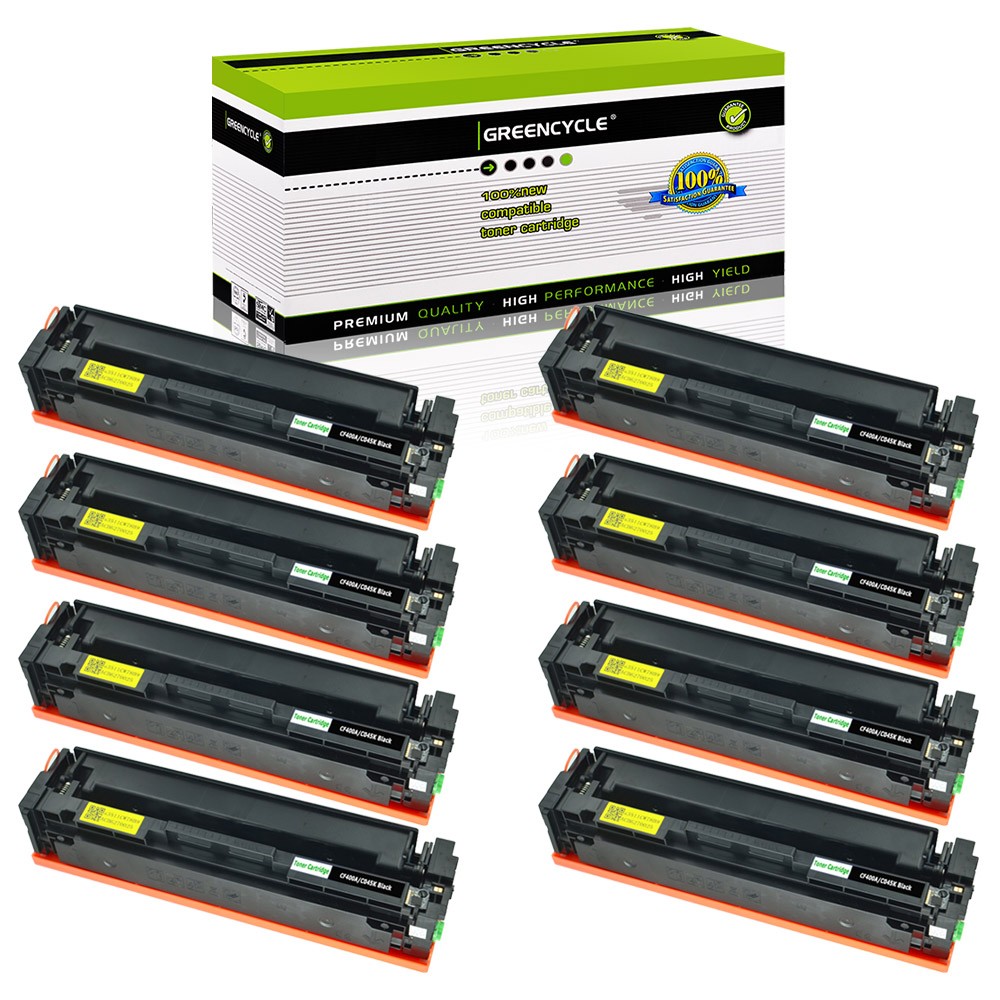 8 Pack Black Toner Fits for HP CF400A 201A Laserjet Pro M252 M252n M252dw M252dn