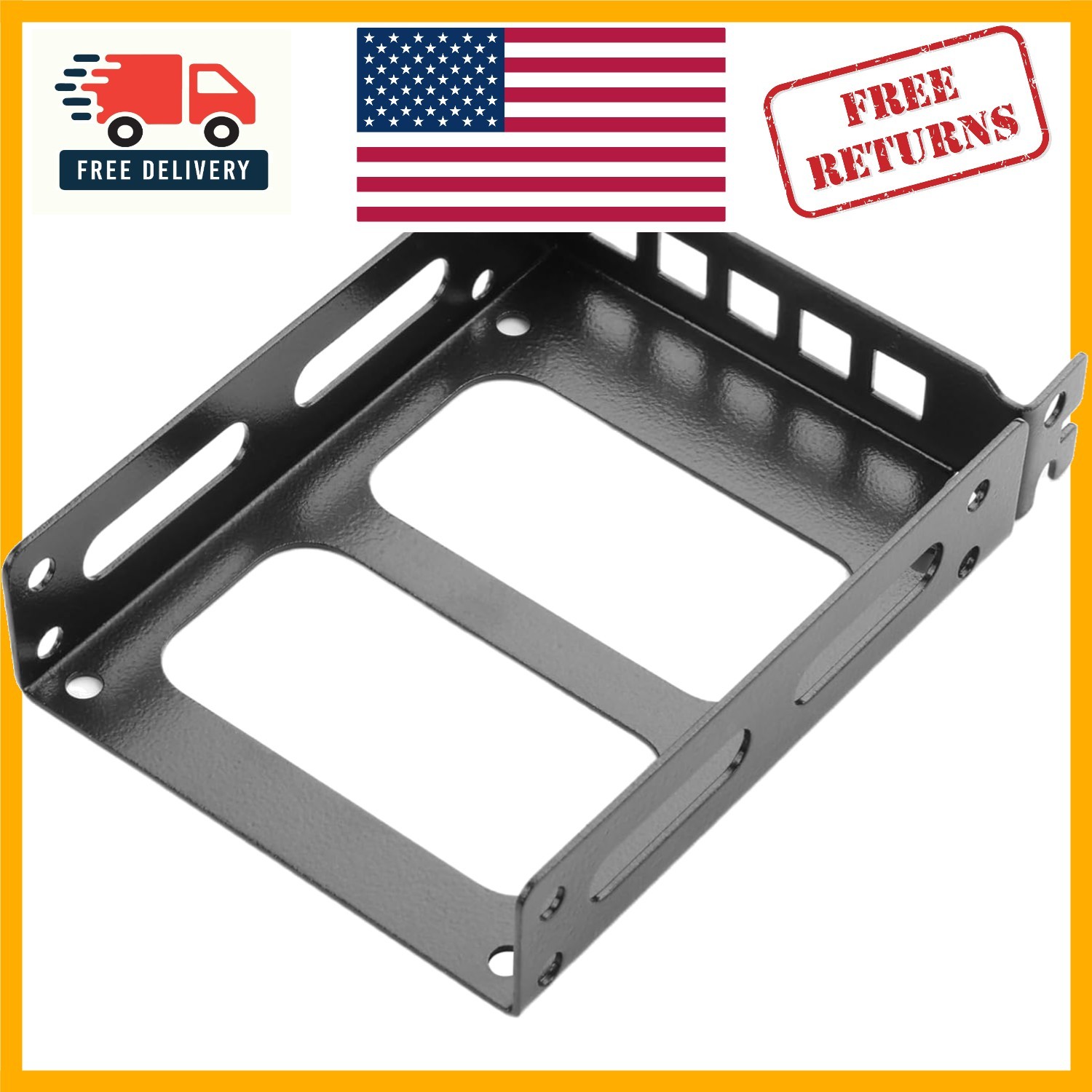 Efficient PCI Mounting Solution for 2.5 inch SSDs & 3.5 inch HDDs - Black Finish