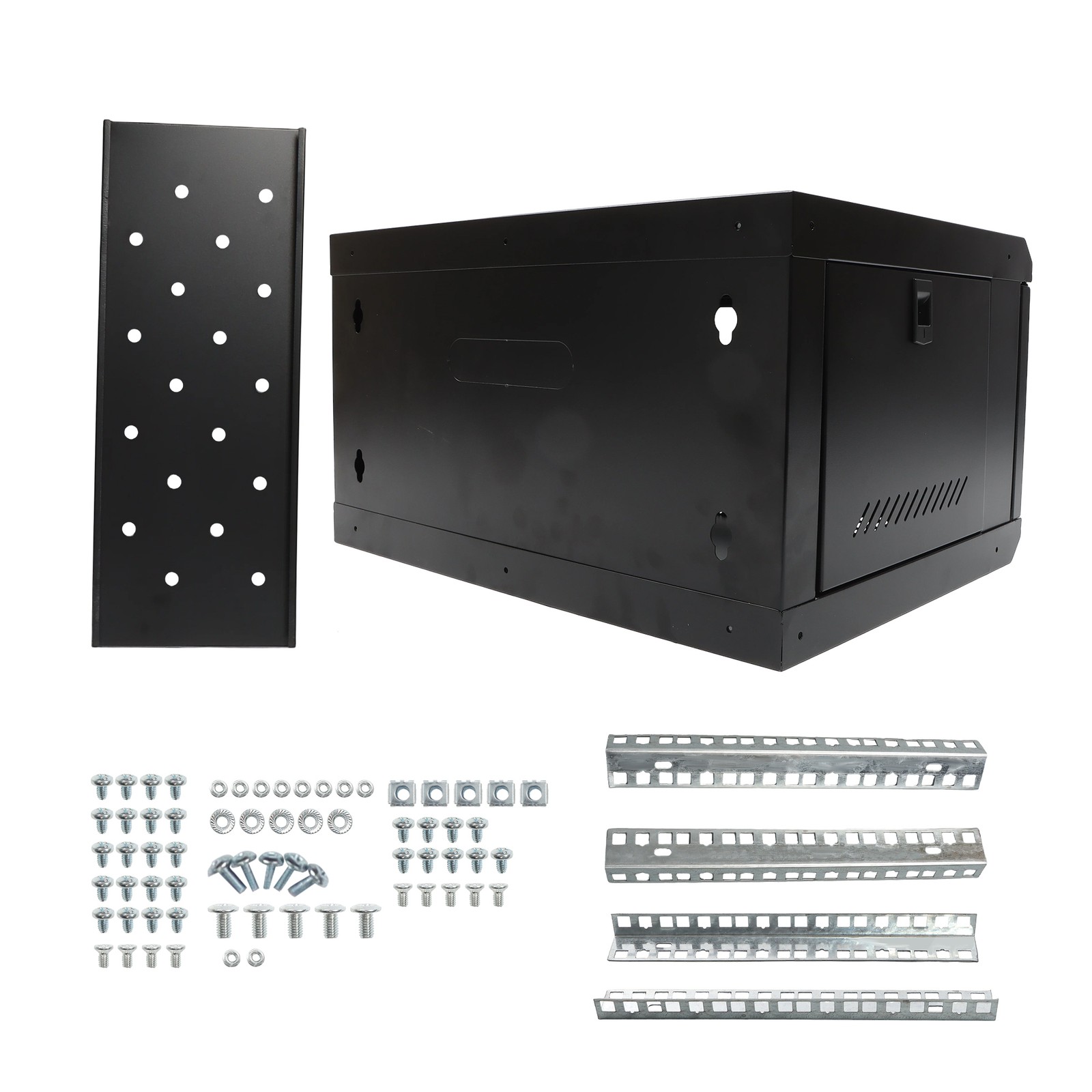 6U Wall Mount IT Data Network Server Rack Cabinet Enclosure 15.5" Depth Black
