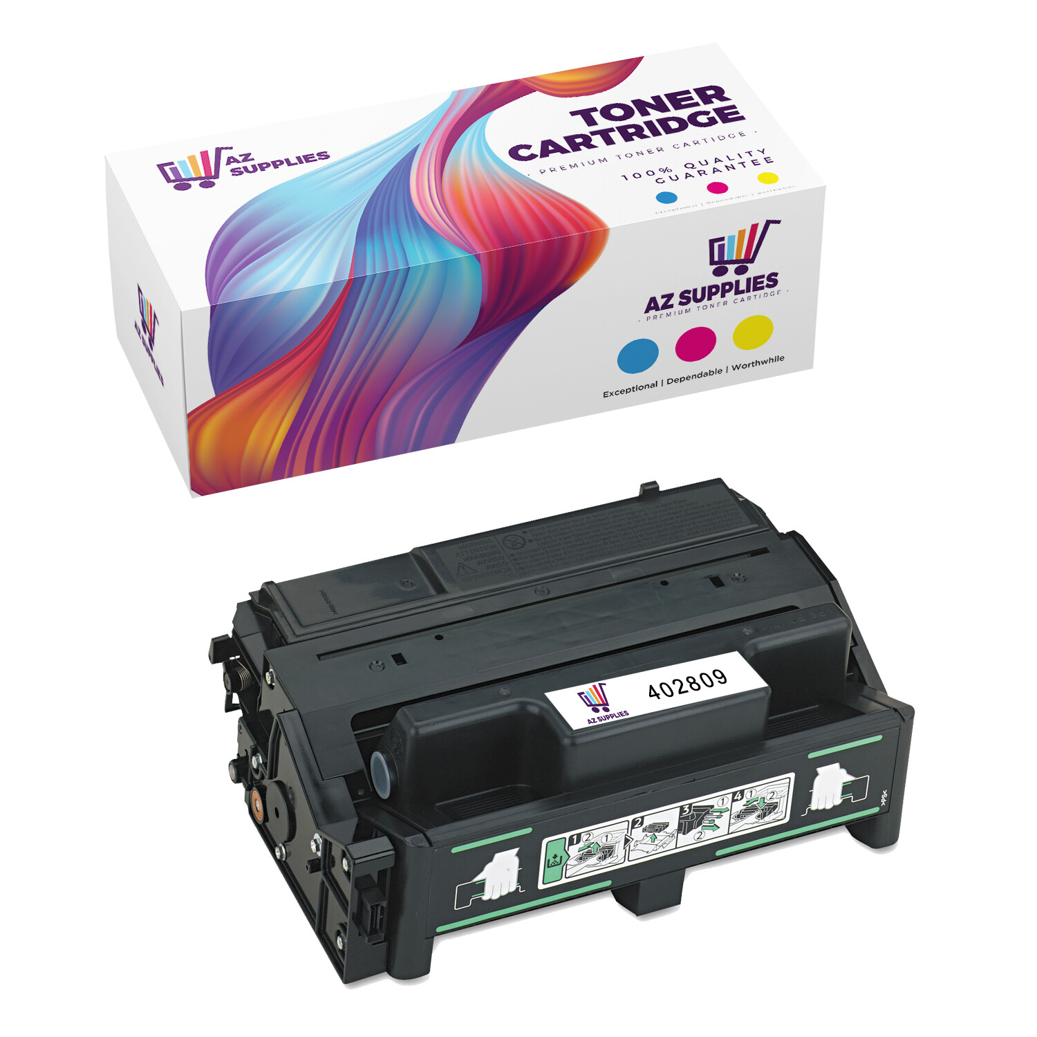 1PK 402809 406997 Reman Black Toner Crtg Ricoh Aficio SP 4100N-KP 4100SFL 4110N