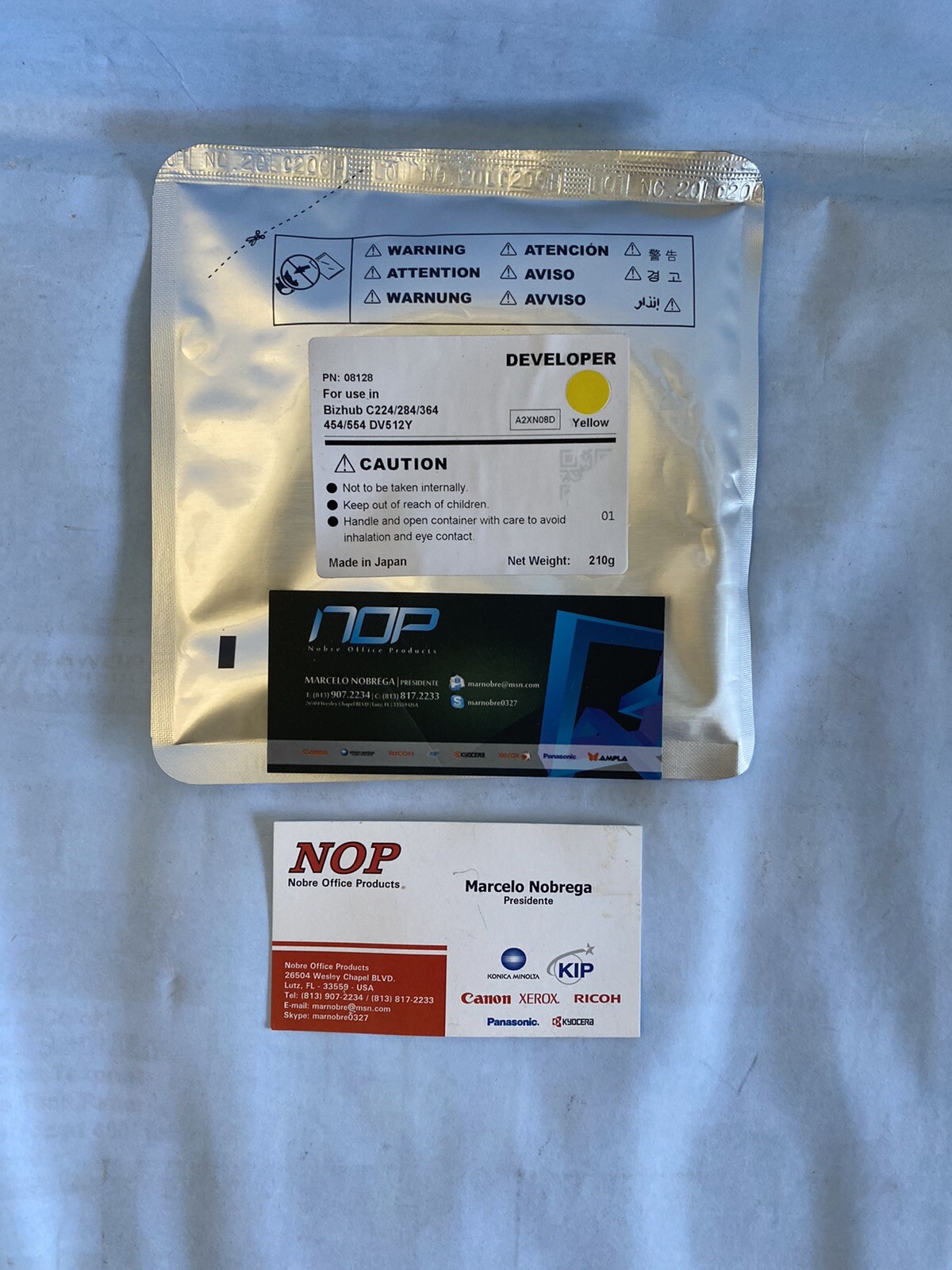 1 Yellow BAG Konica Minolta developer C360 C224 C284 C364 C454 C554 C458 DV512Y.