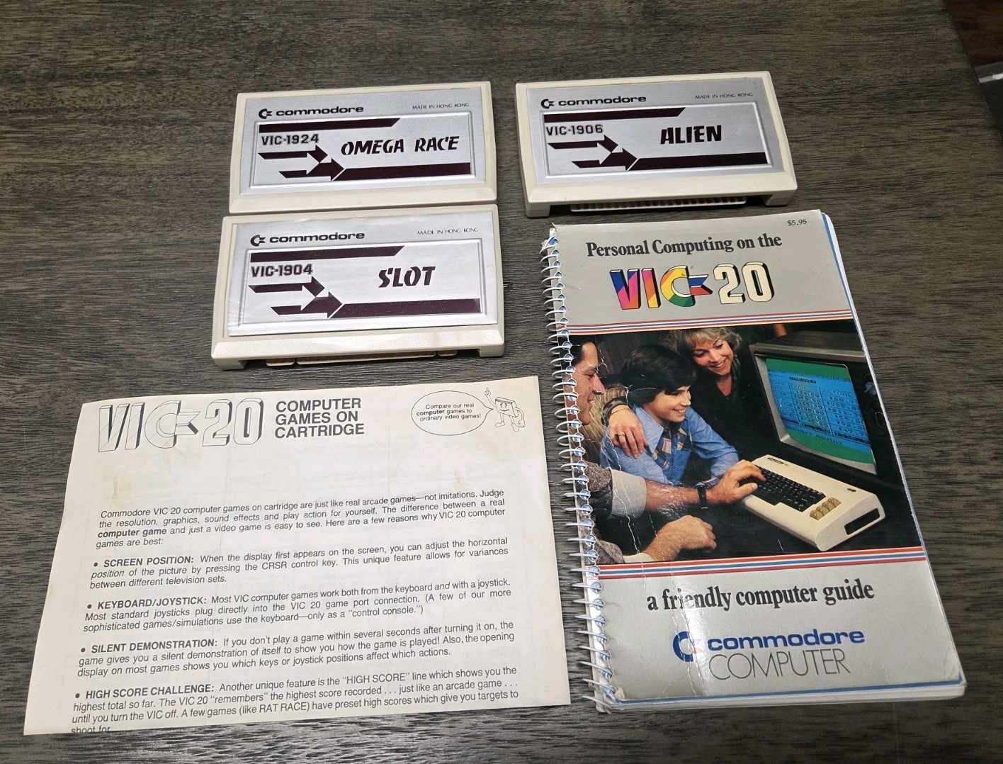 Lot Commodore VIC-20 Alien, Slot, Omega Race Manual Paperwork 