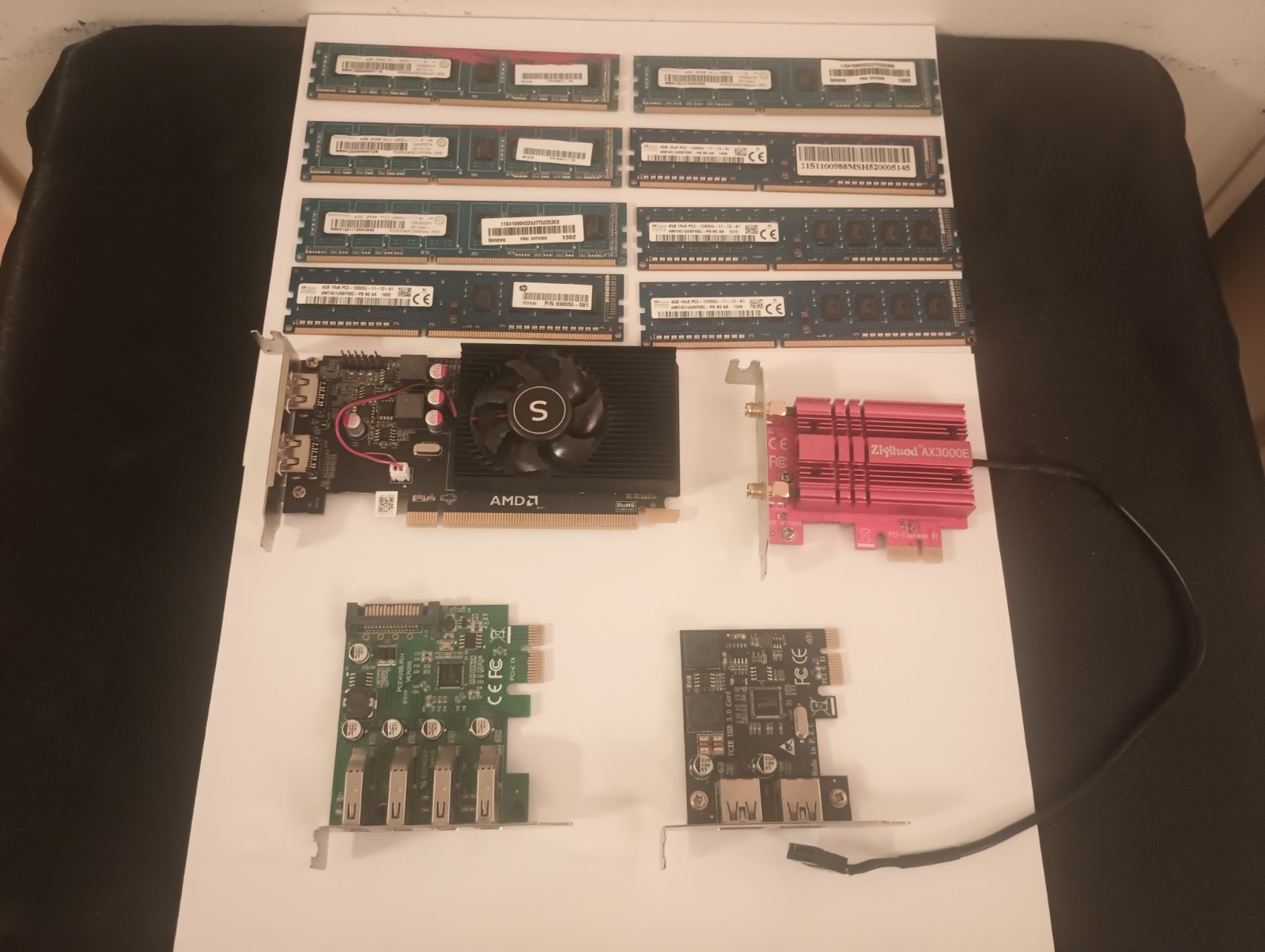 Vintage Computer Parts Lot -8 PC3 4GB Ram Dual HDMI Graphics Card 4 Port 3.0 USB