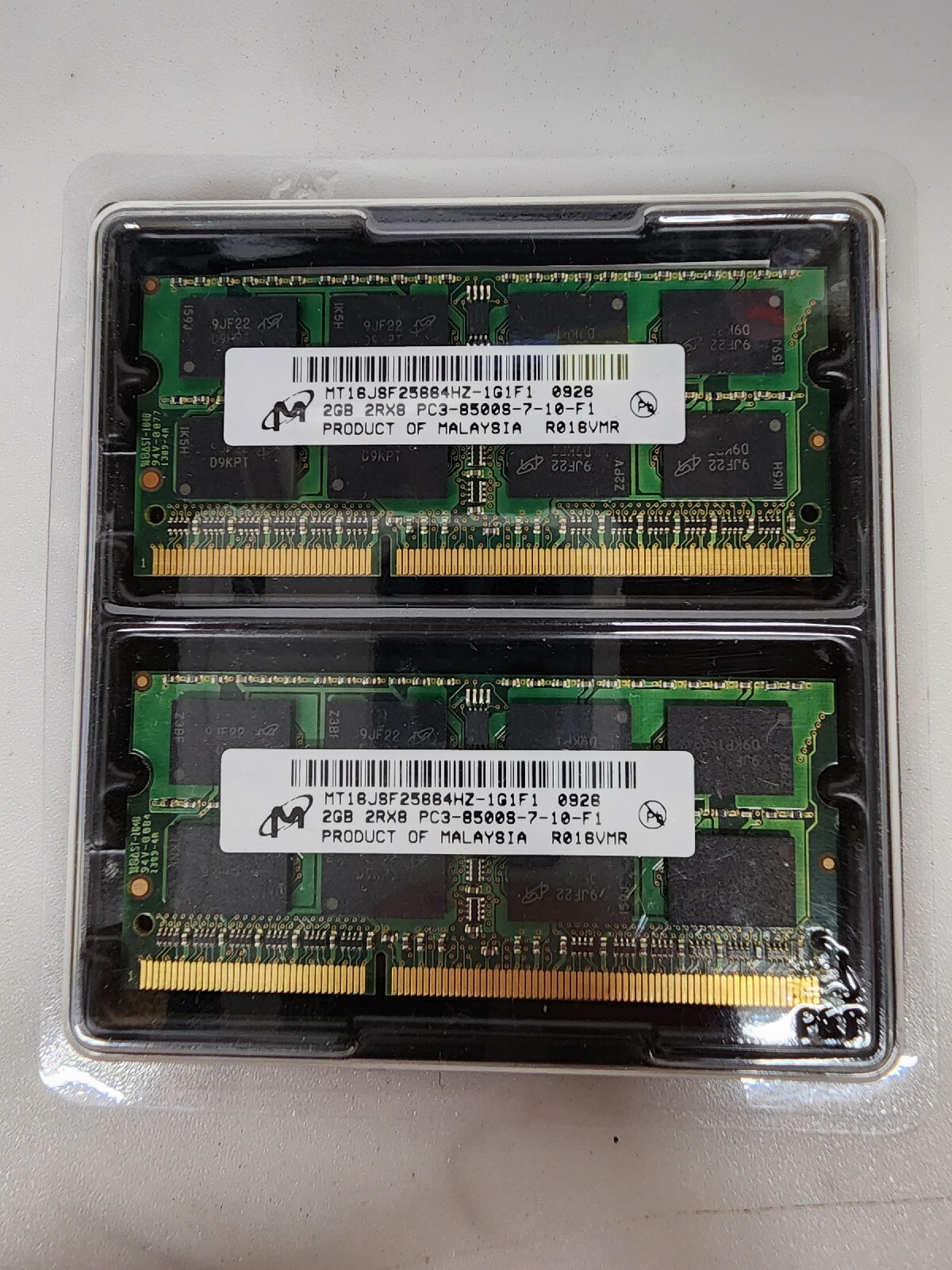 Micron 4GB 2 x 2GB 2Rx8 PC3-8500s-7-10-F1 RAM MEMORY  MT16JSF25664HZ-1G1F1